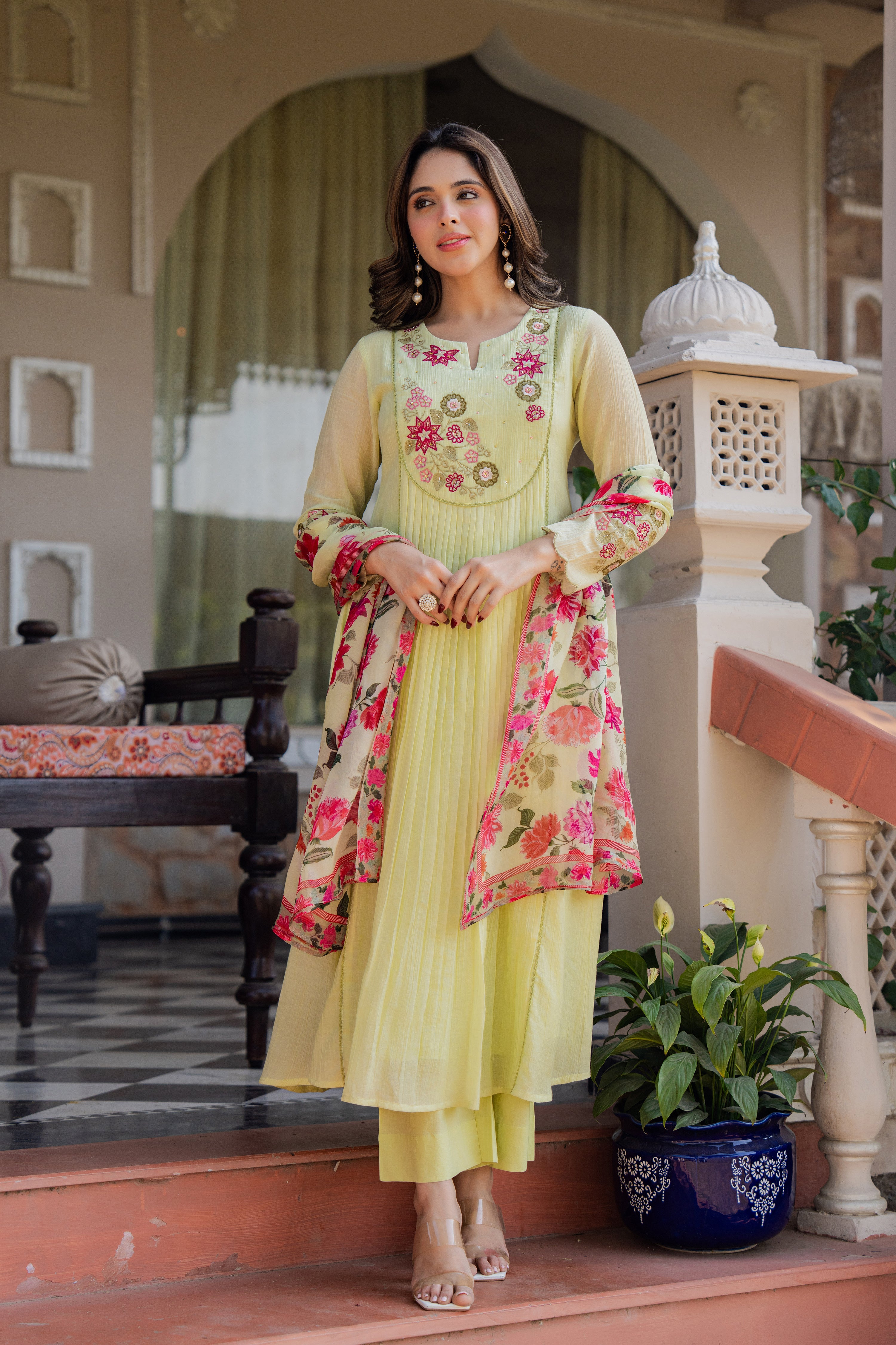 Lemon Blossom Floral Suit Set