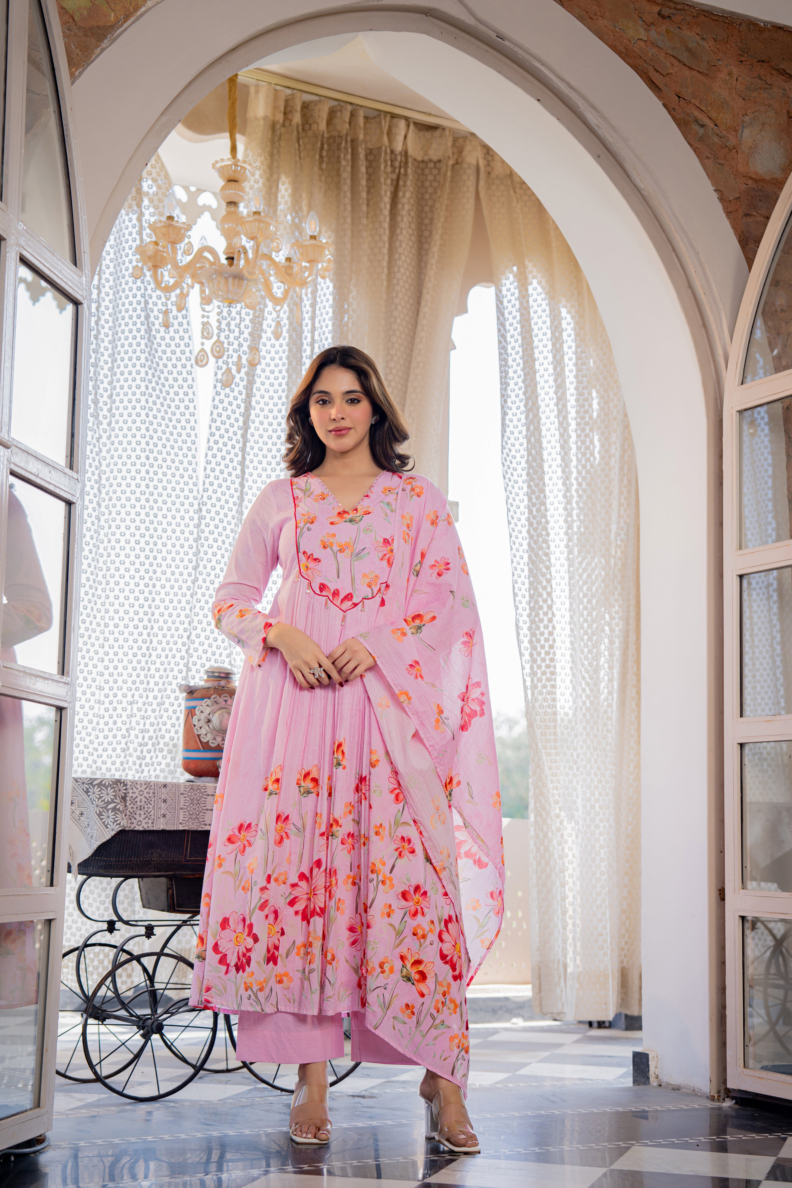 Blush Meadow Printed Suit Set