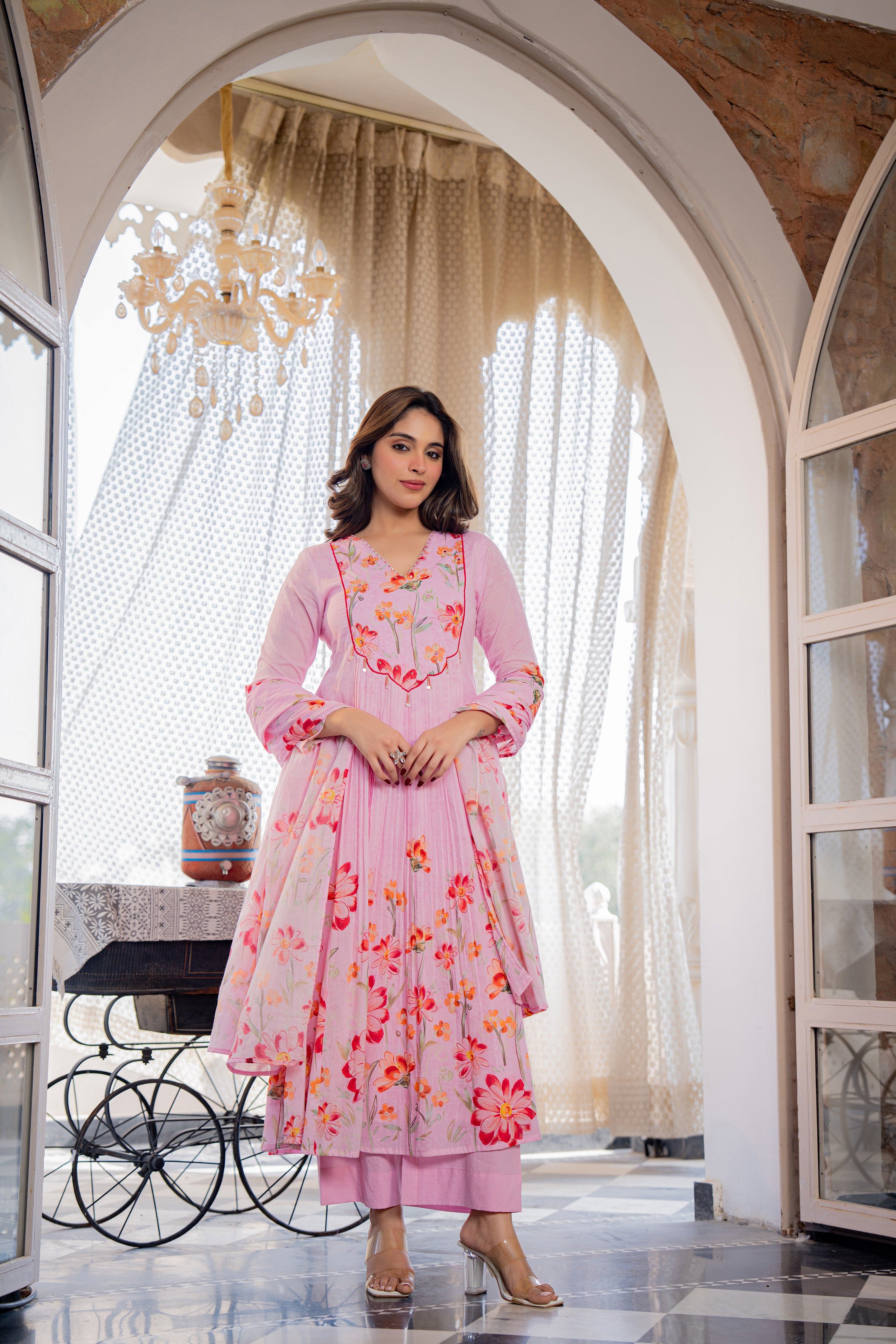 Blush Meadow Printed Suit Set