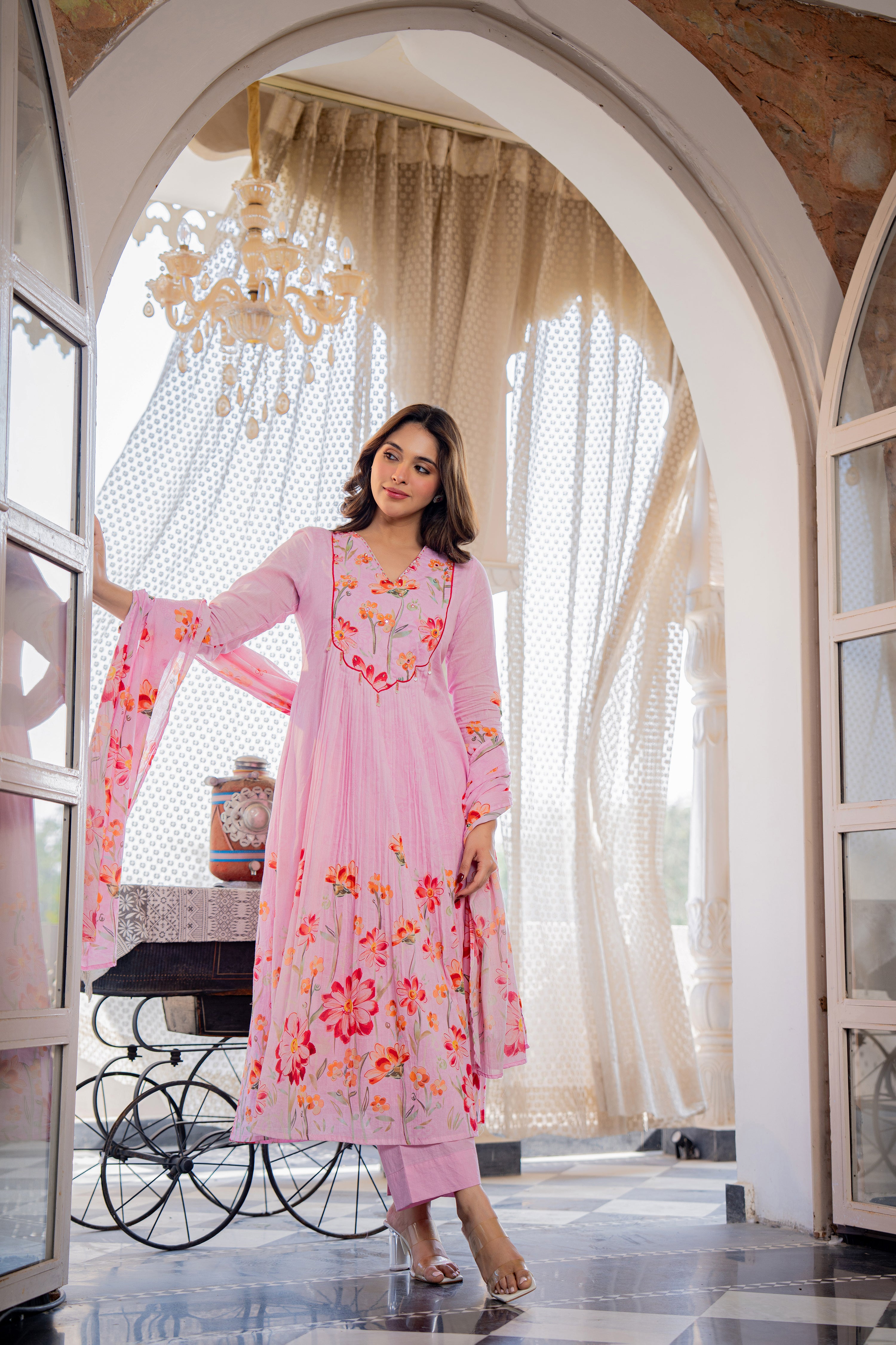 Blush Meadow Printed Suit Set