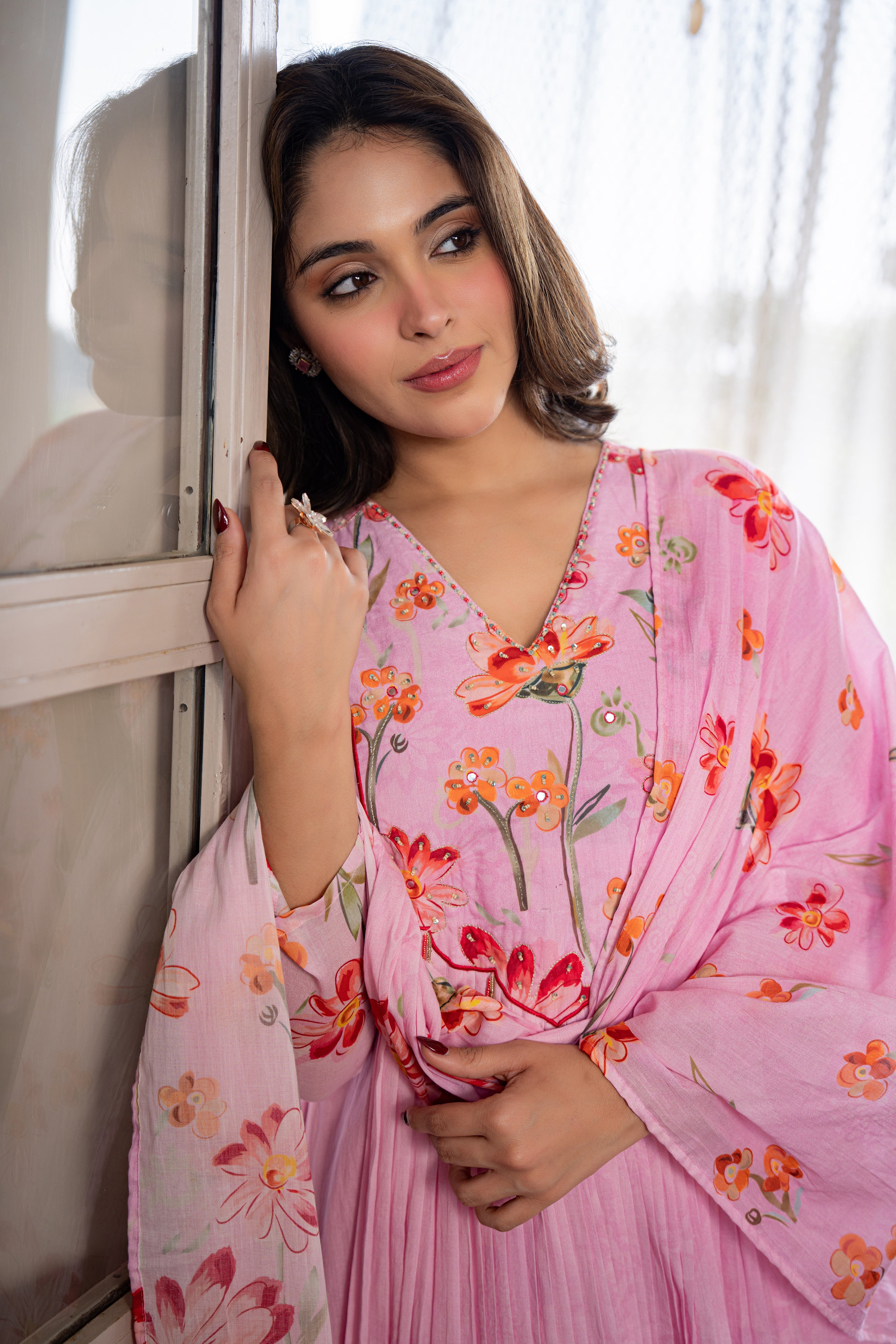 Blush Meadow Printed Suit Set