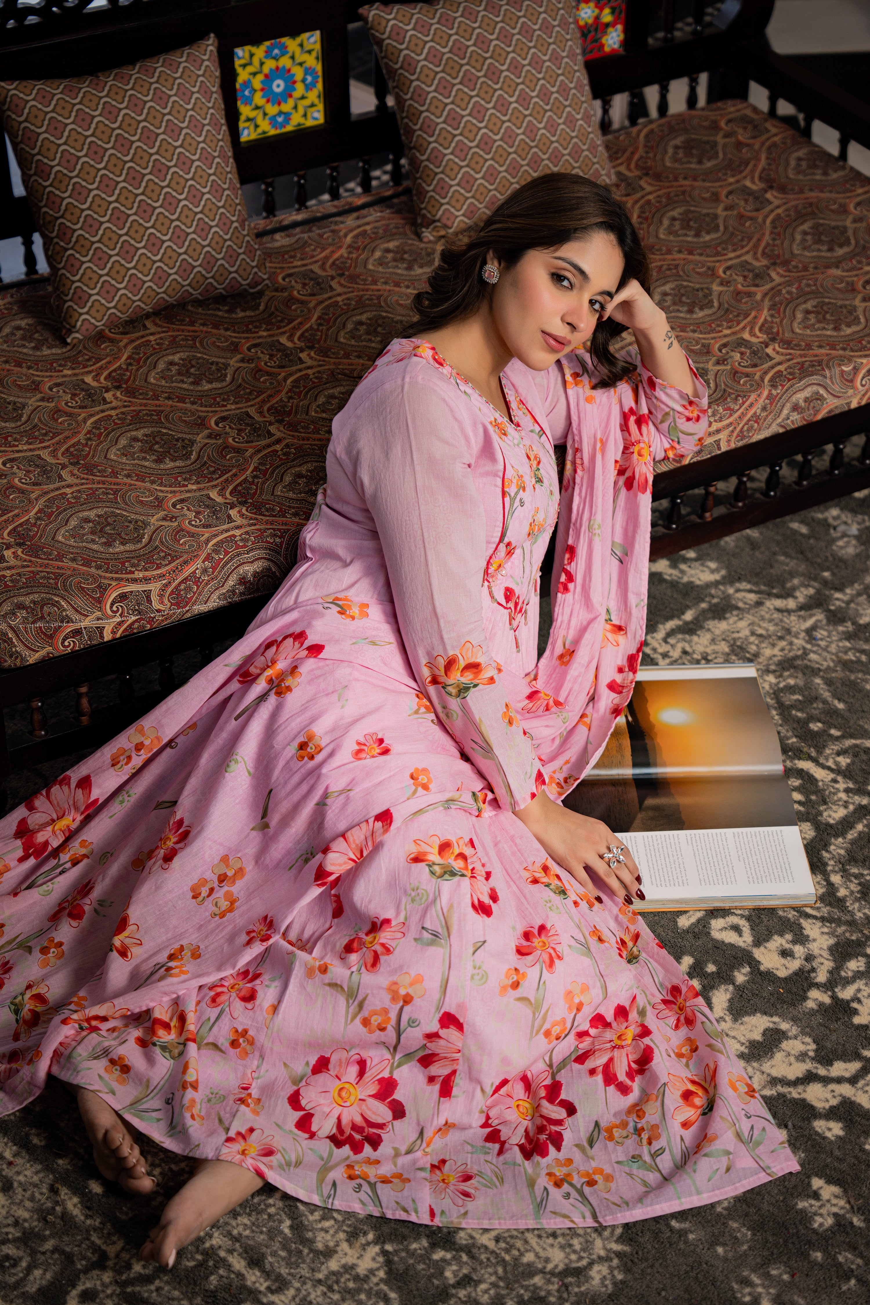 Blush Meadow Printed Suit Set