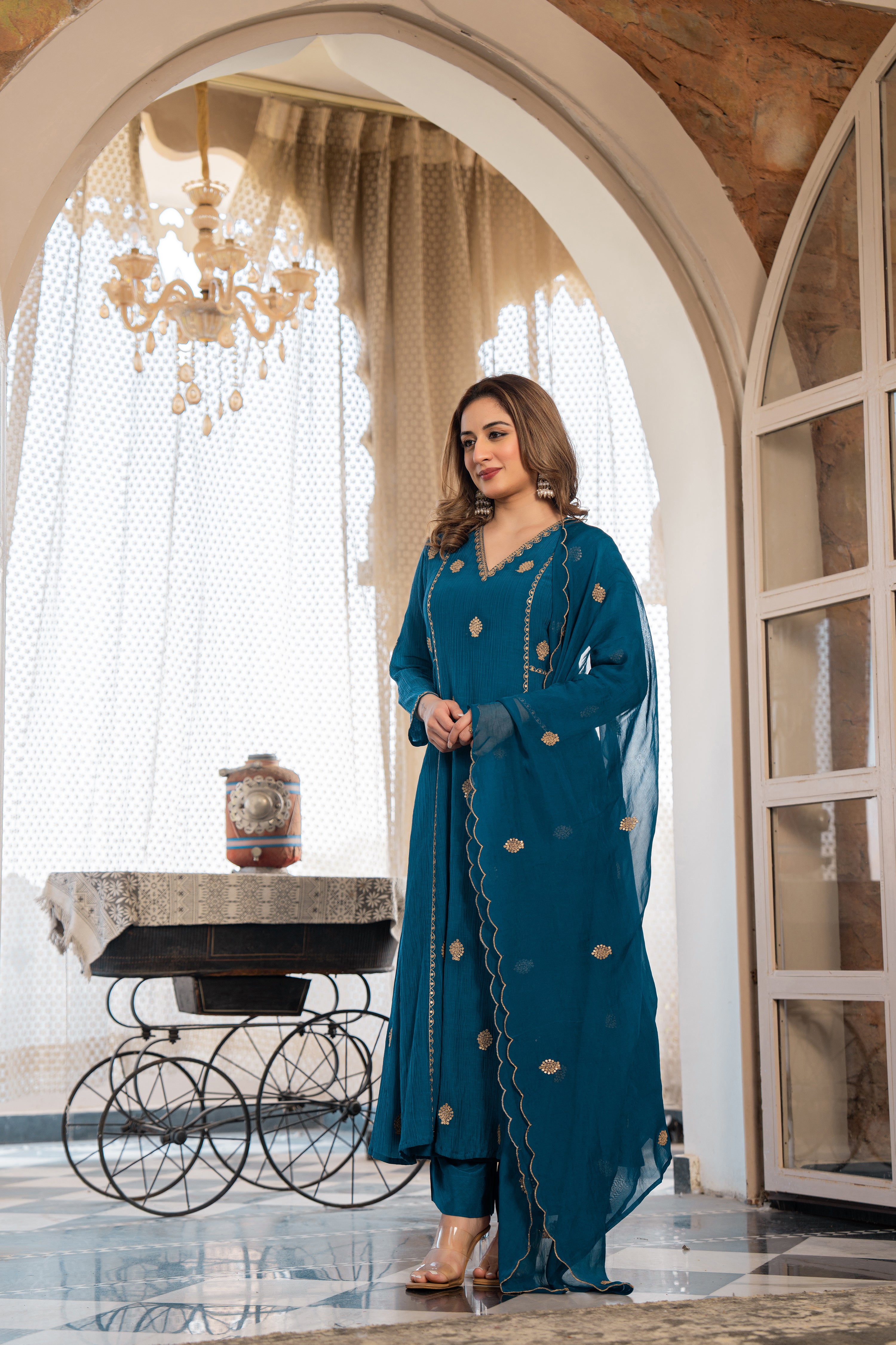Teal Noor Festive Suit Set