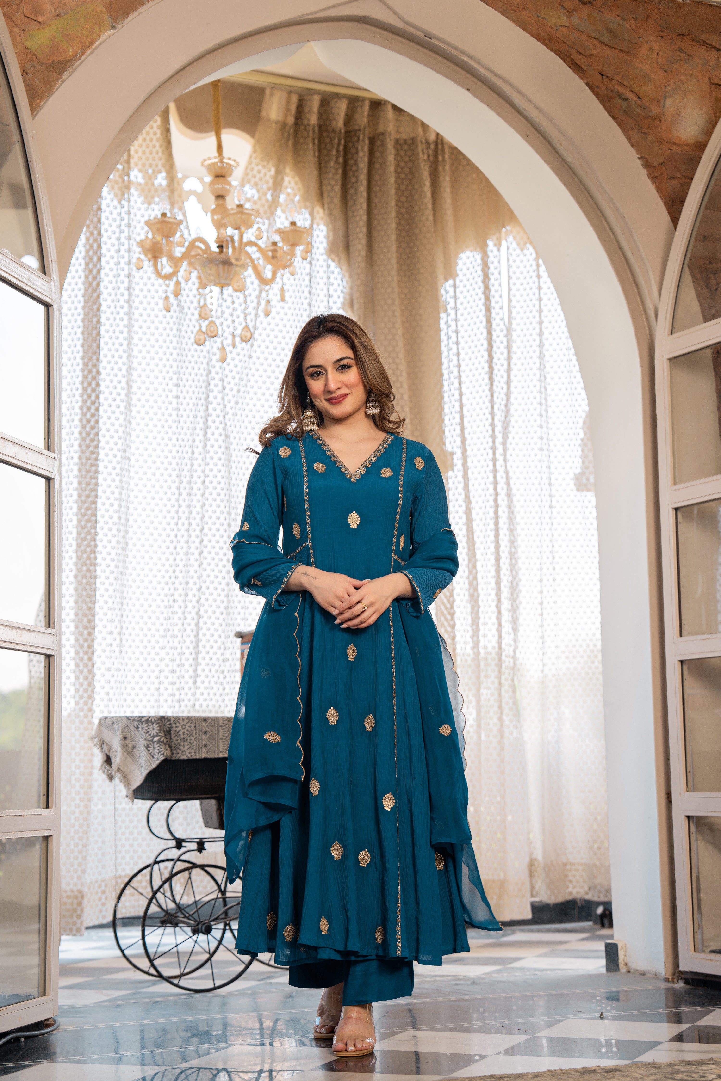Teal Festive Suit Set