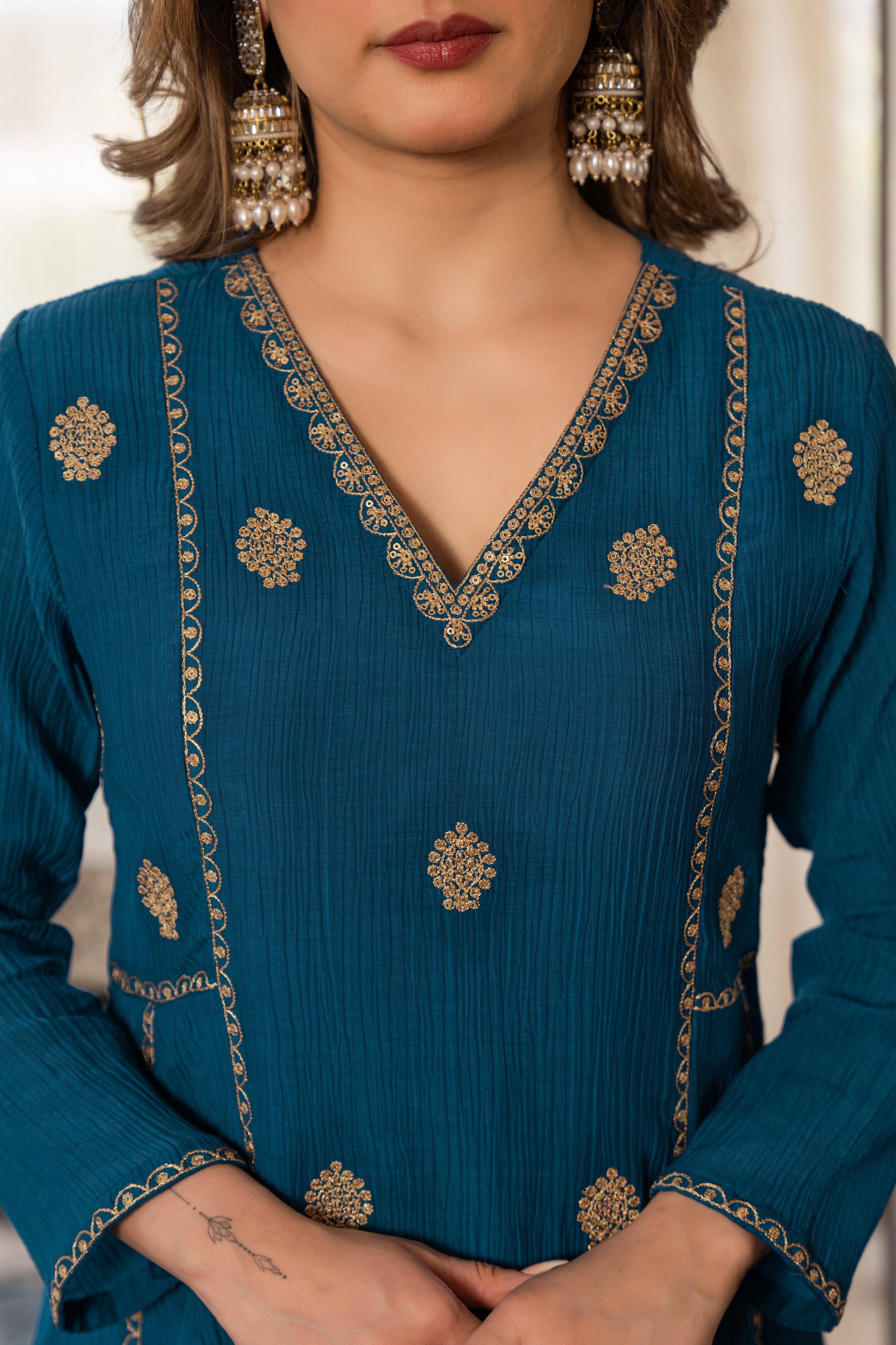 Teal Festive Suit Set