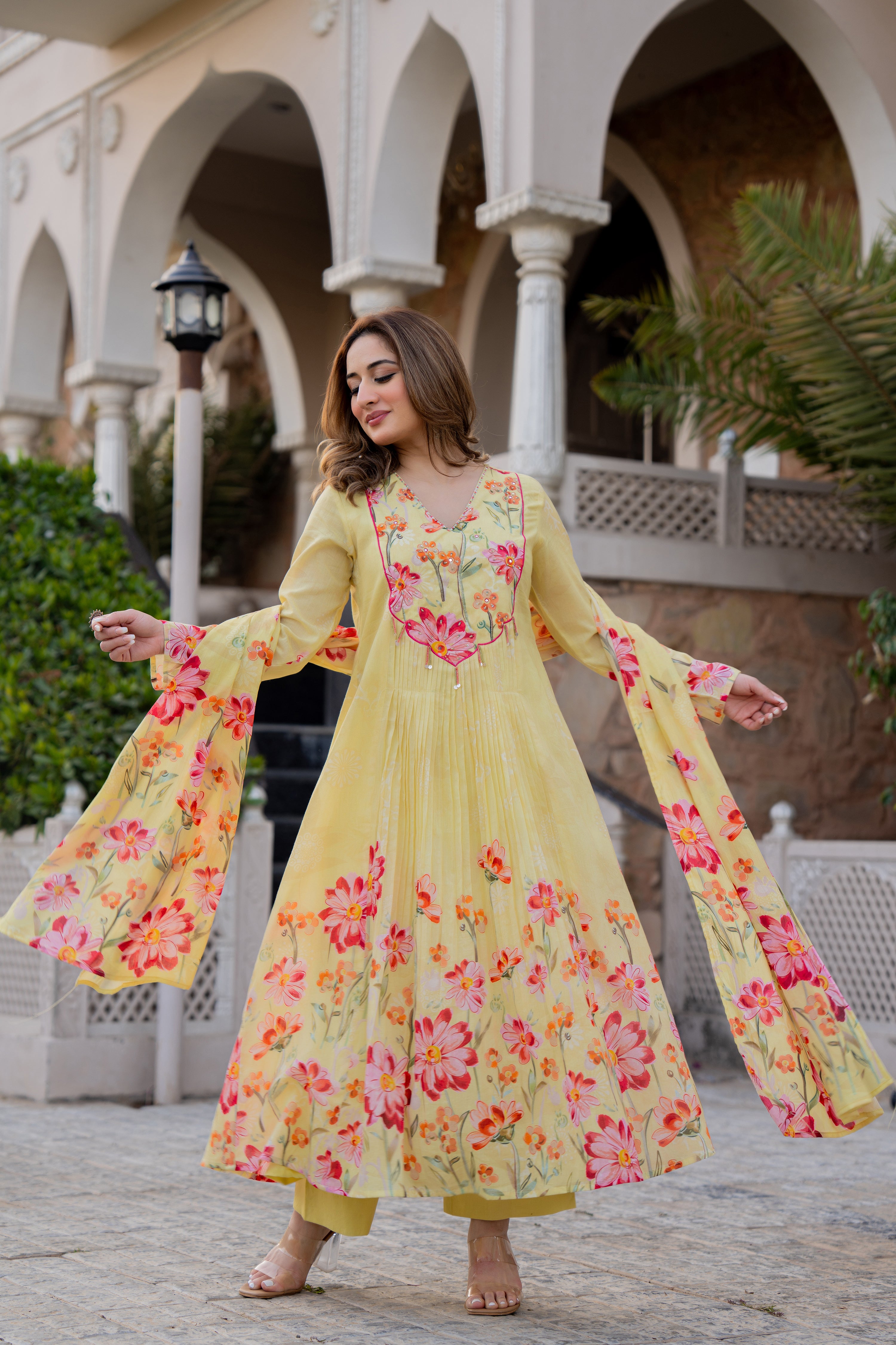 Sunlit Blossom Cotton Suit Set