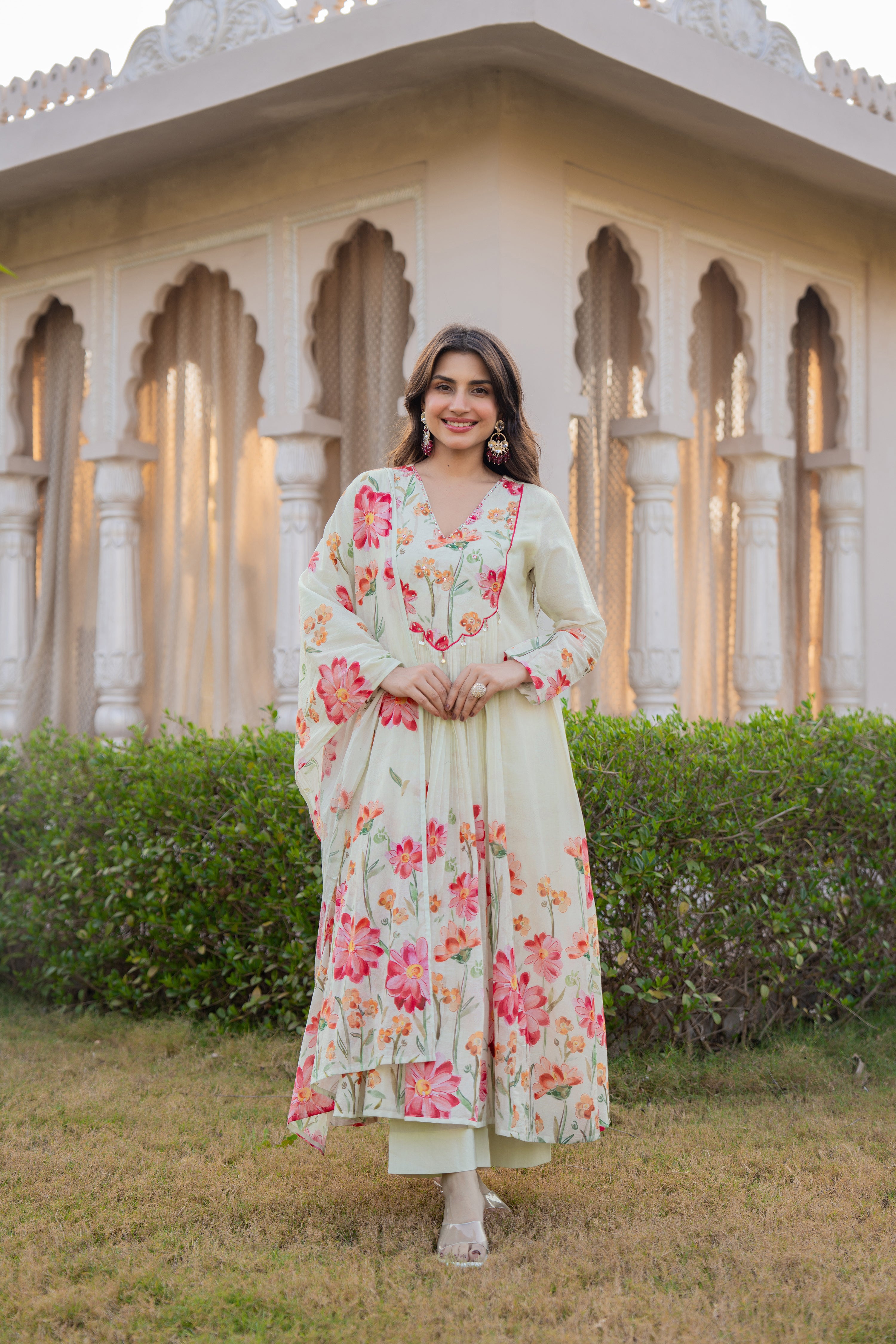 Ivory Petal Grace Cotton Suit Set