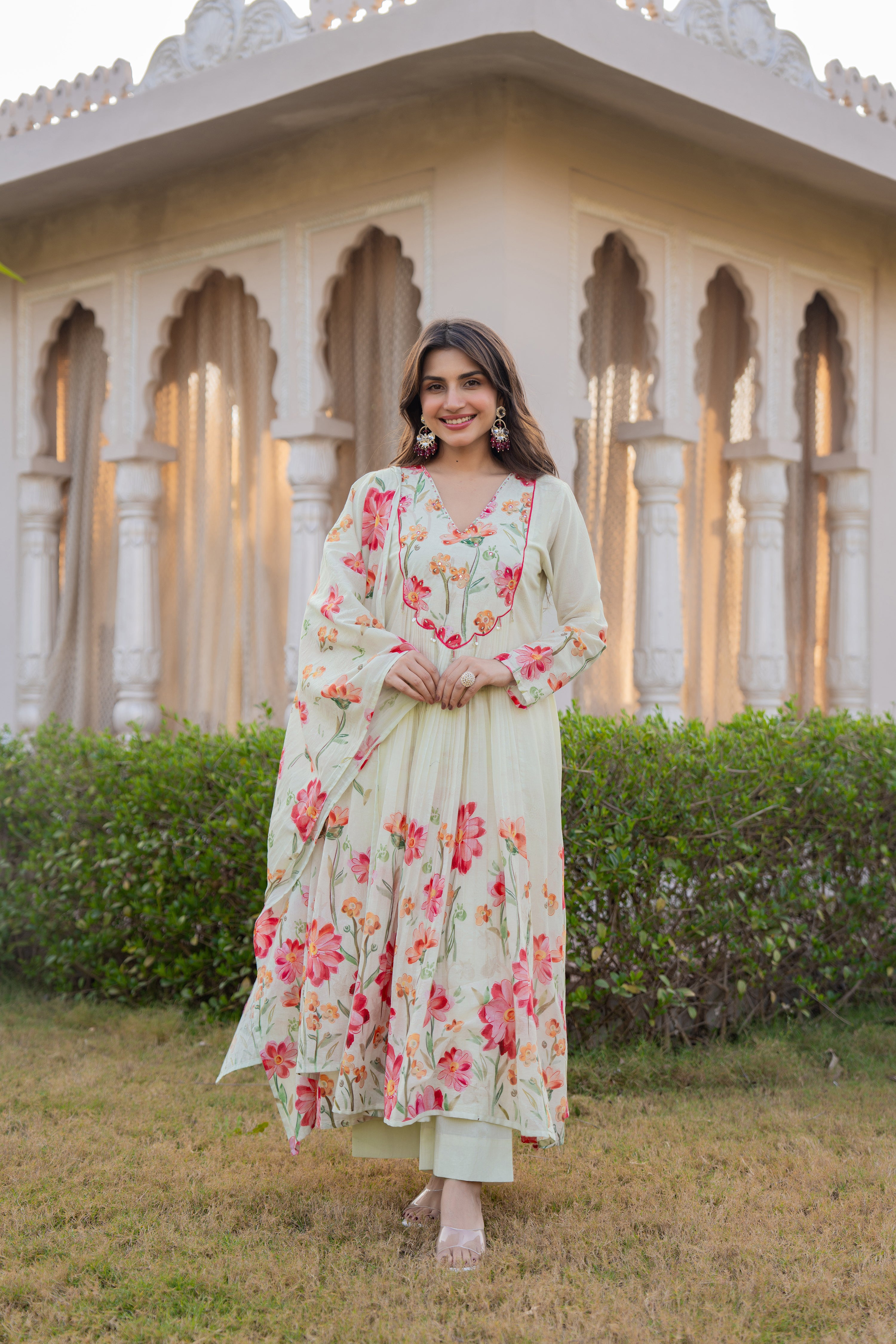 Ivory Petal Grace Cotton Suit Set