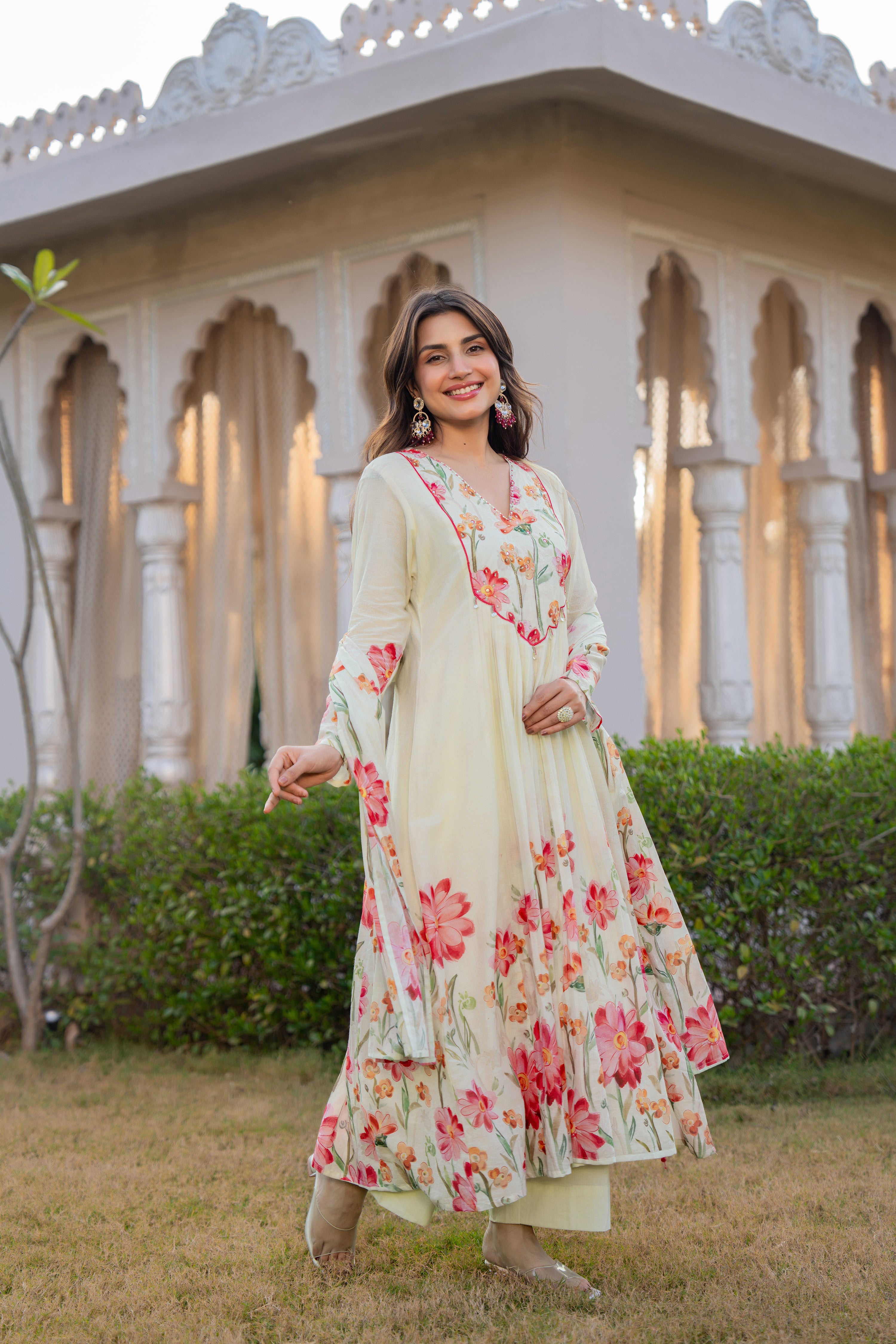 Ivory Petal Grace Cotton Suit Set