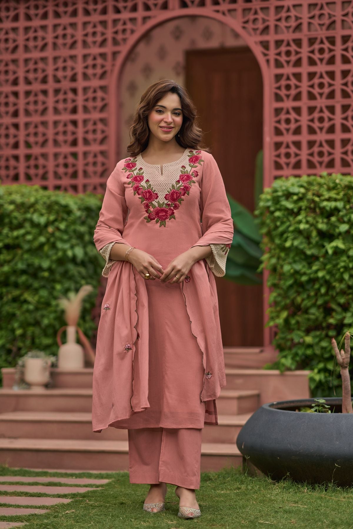 Blush Rosette Suit Set