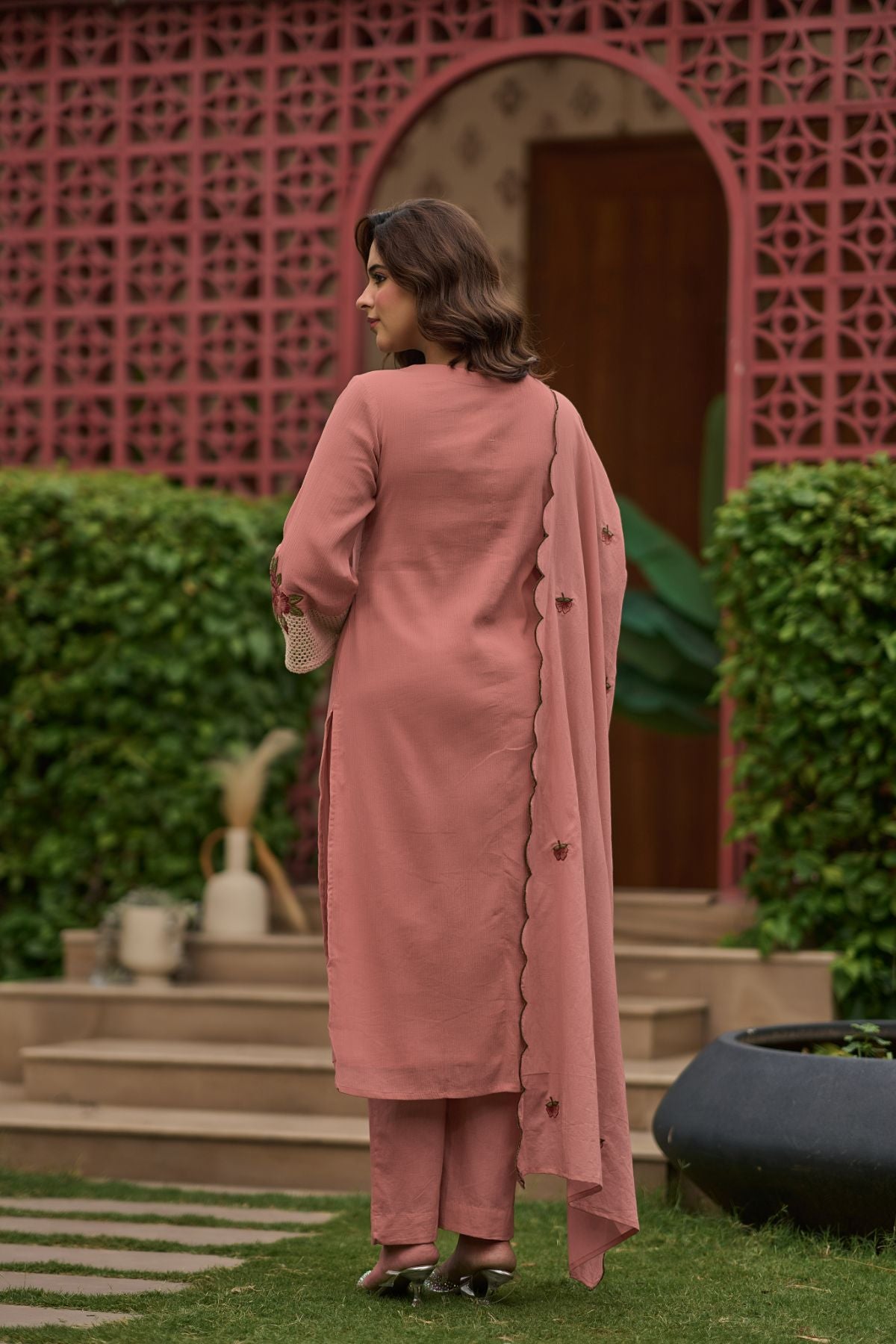 Blush Rosette Kurta Set