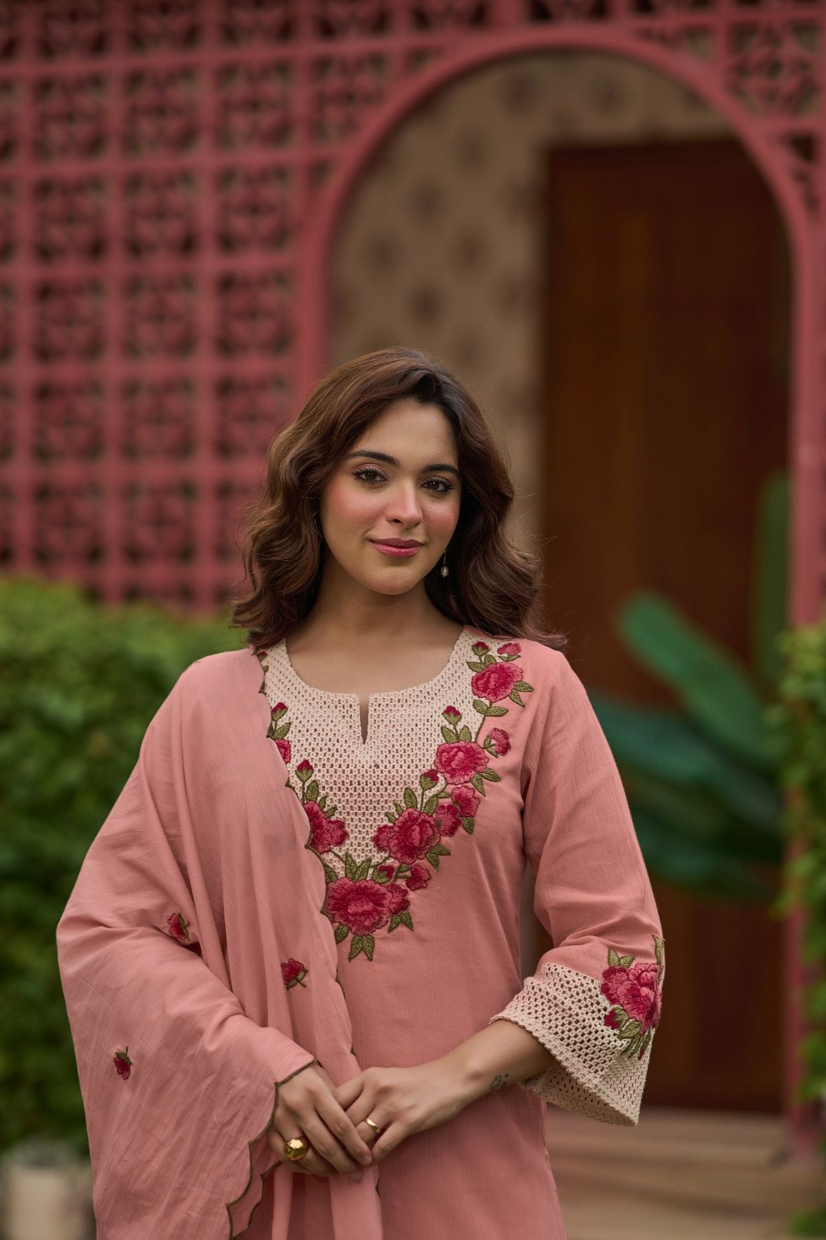 Blush Rosette Suit Set