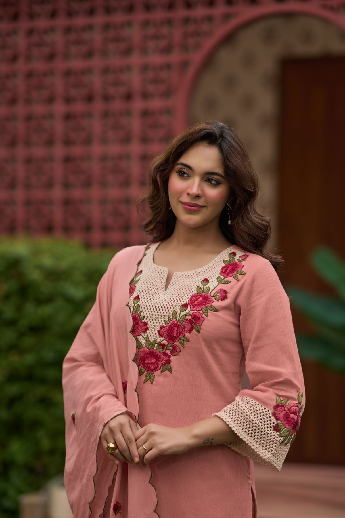 Blush Rosette Kurta Set