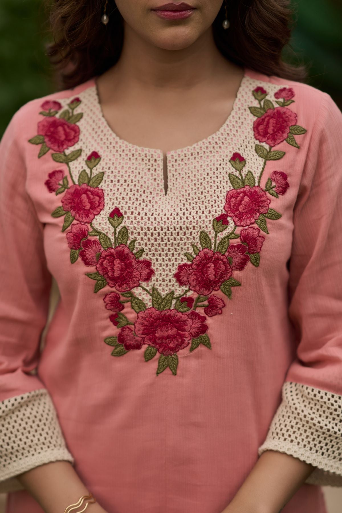 Blush Rosette Kurta Set