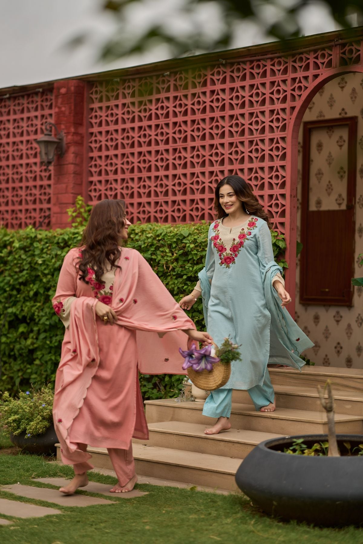 Blush Rosette Suit Set