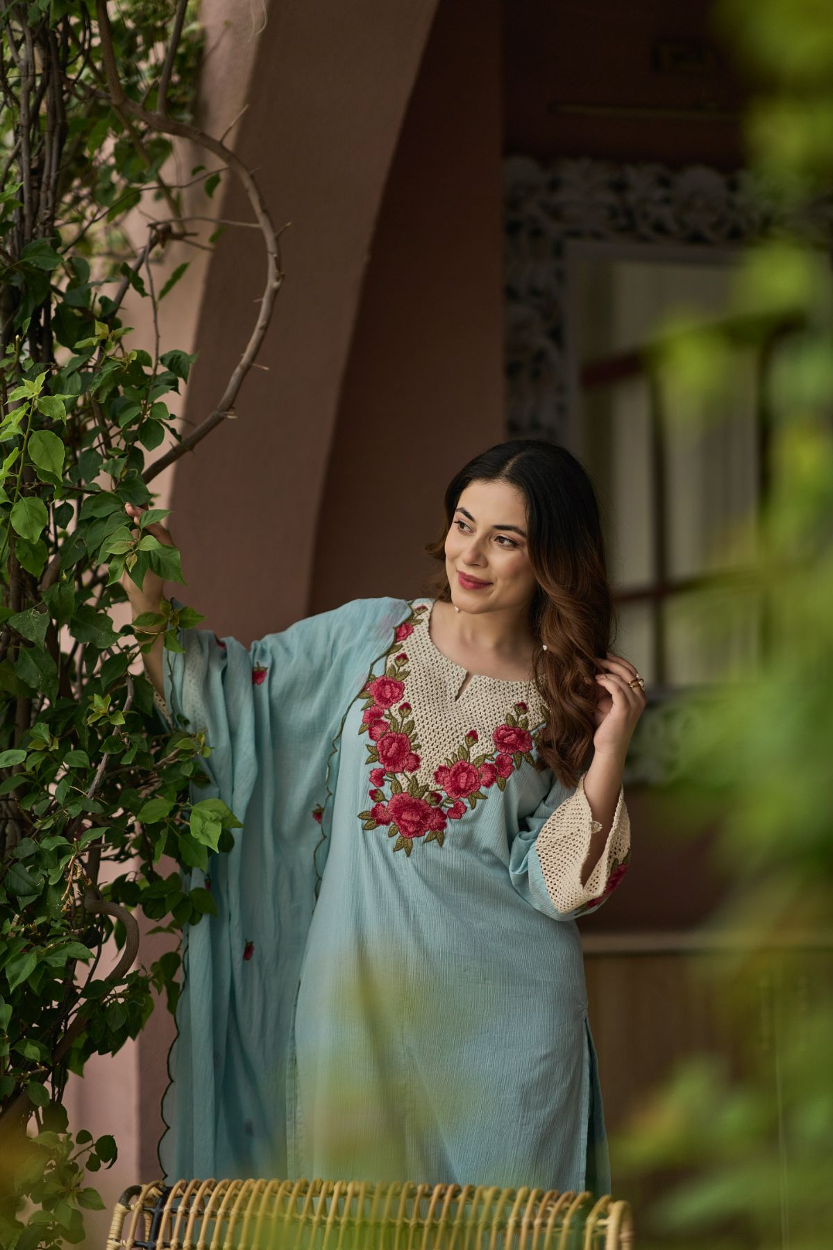 Powder Blue Bloom Suit Set