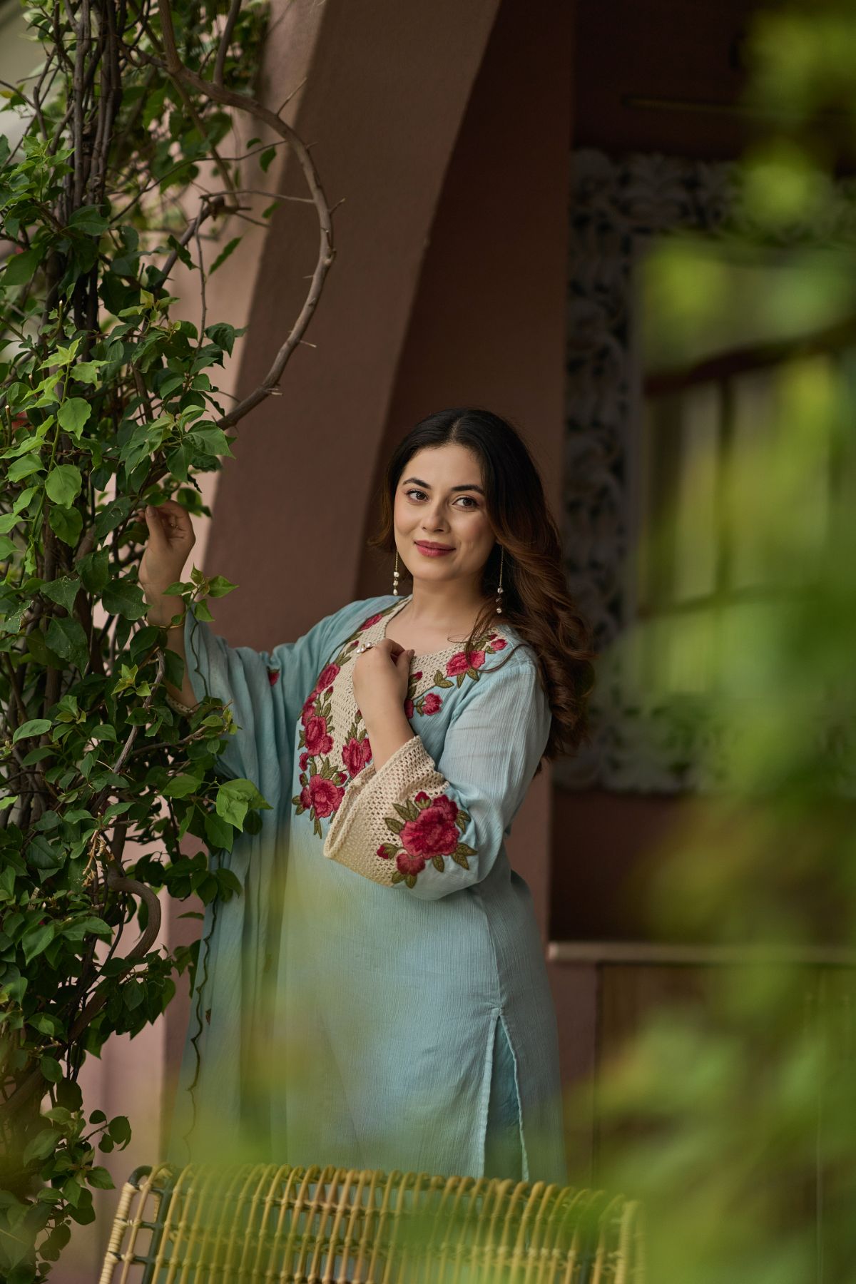 Powder Blue Bloom Suit Set