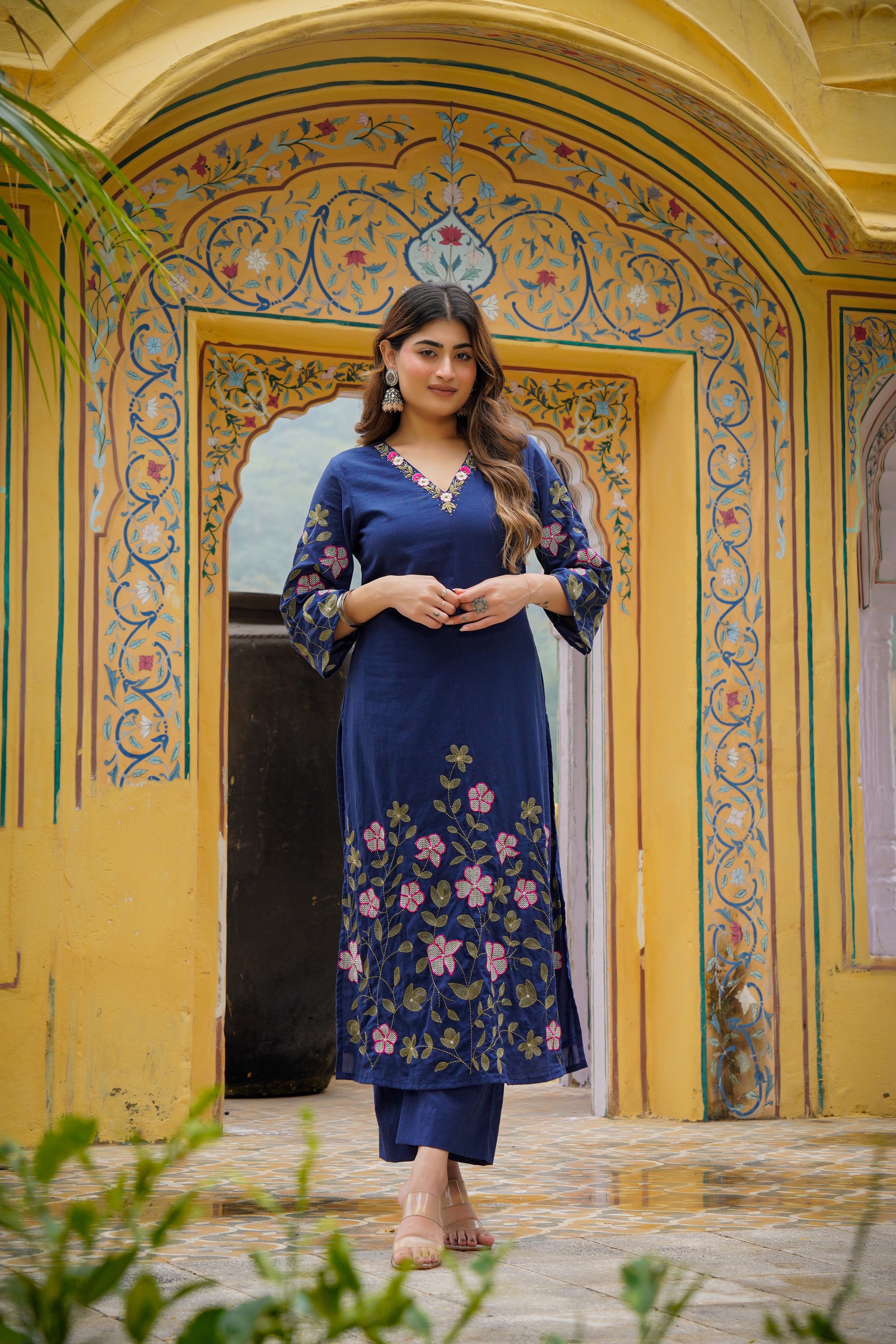 Midnight Navy Mul Cotton Suit Set