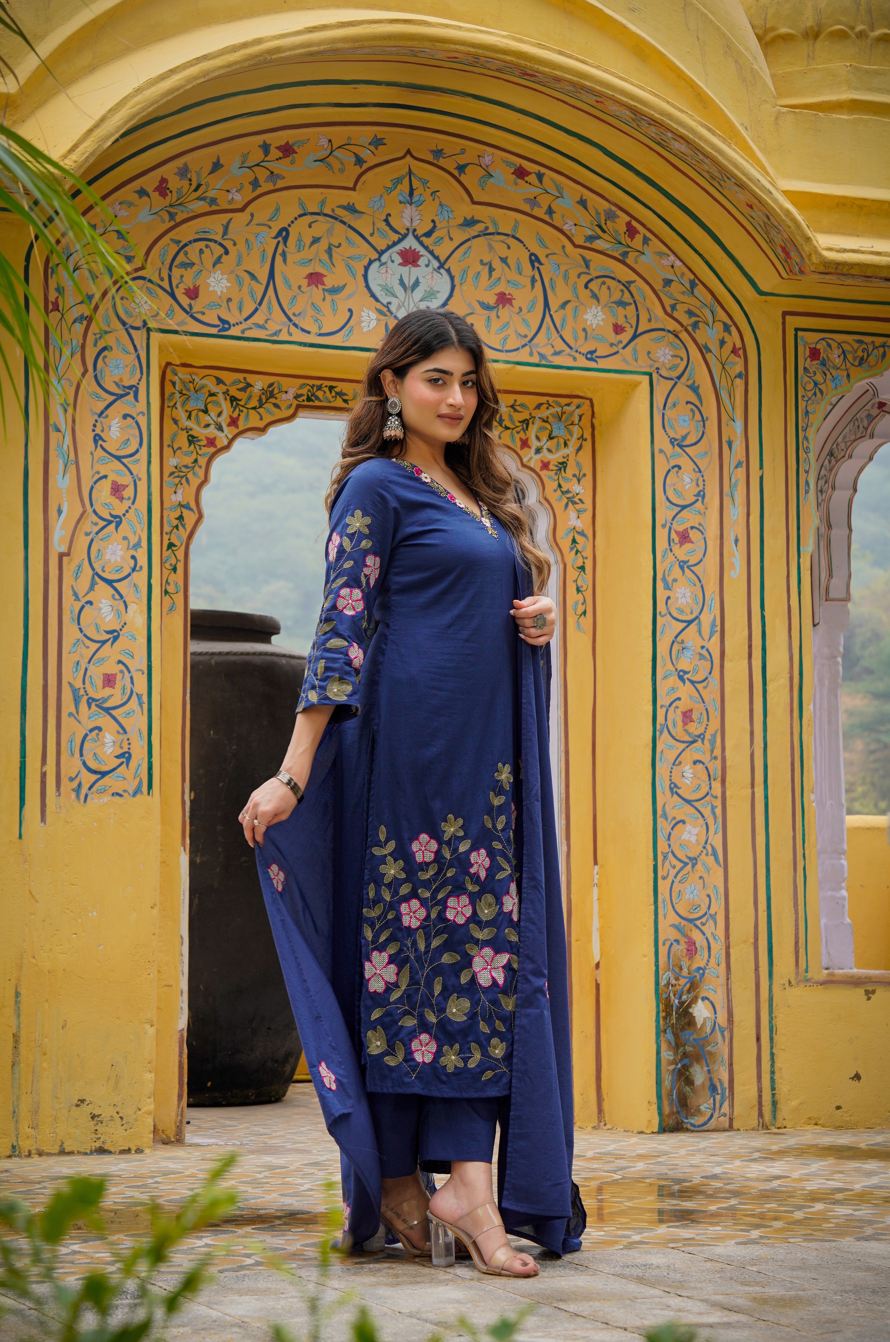 Midnight Navy Mul Cotton Suit Set