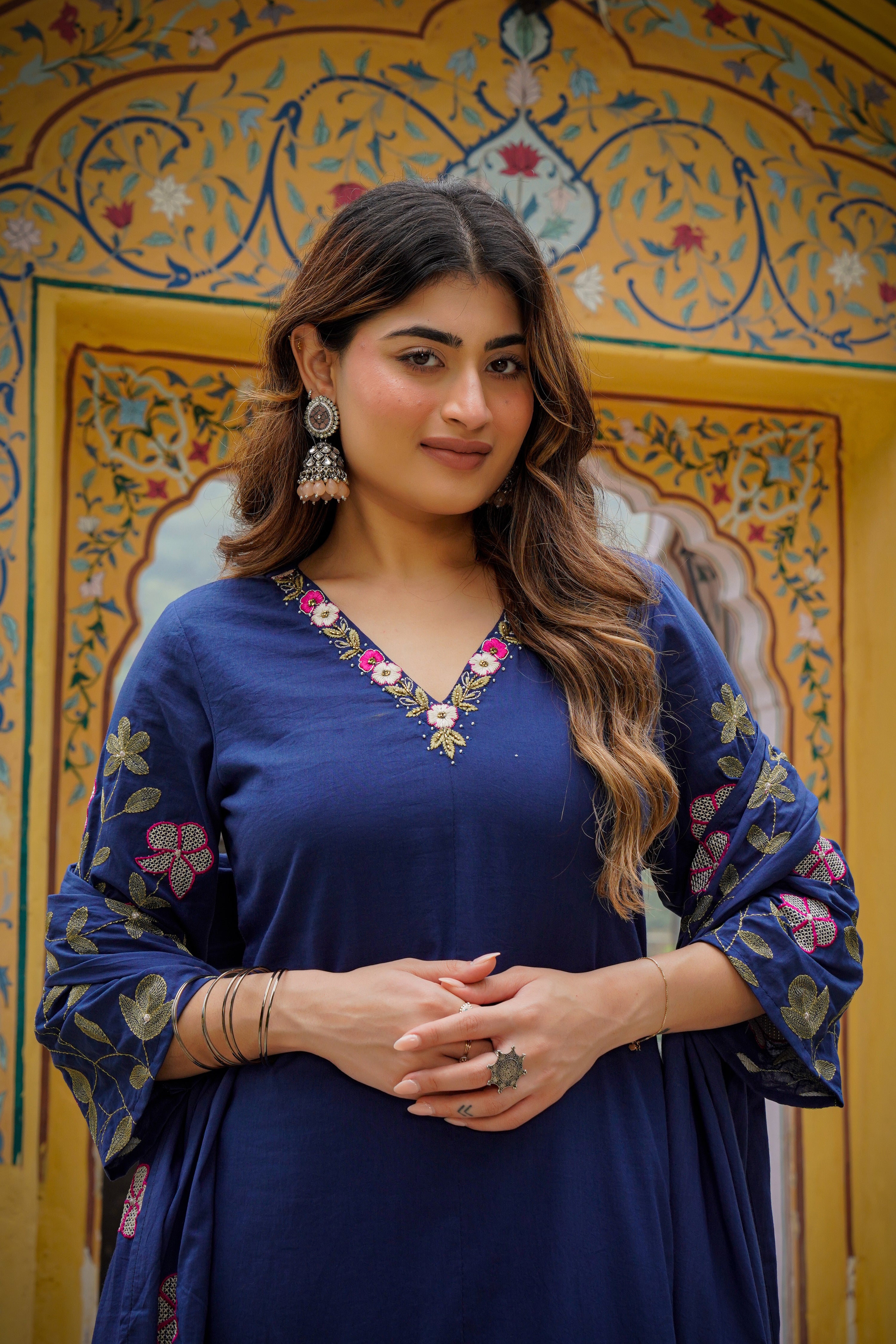 Midnight Navy Mul Cotton Suit Set