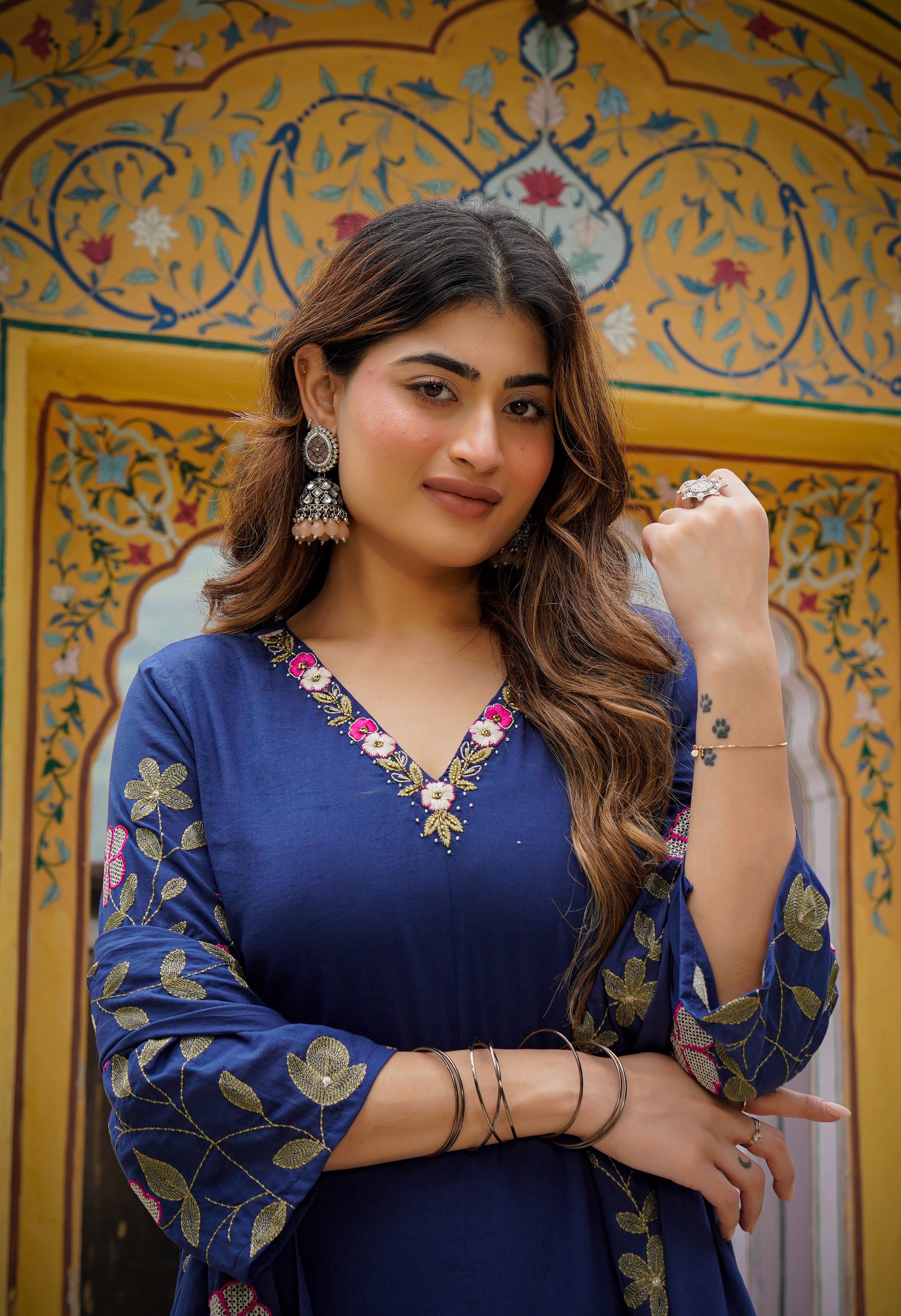 Midnight Navy Mul Cotton Suit Set