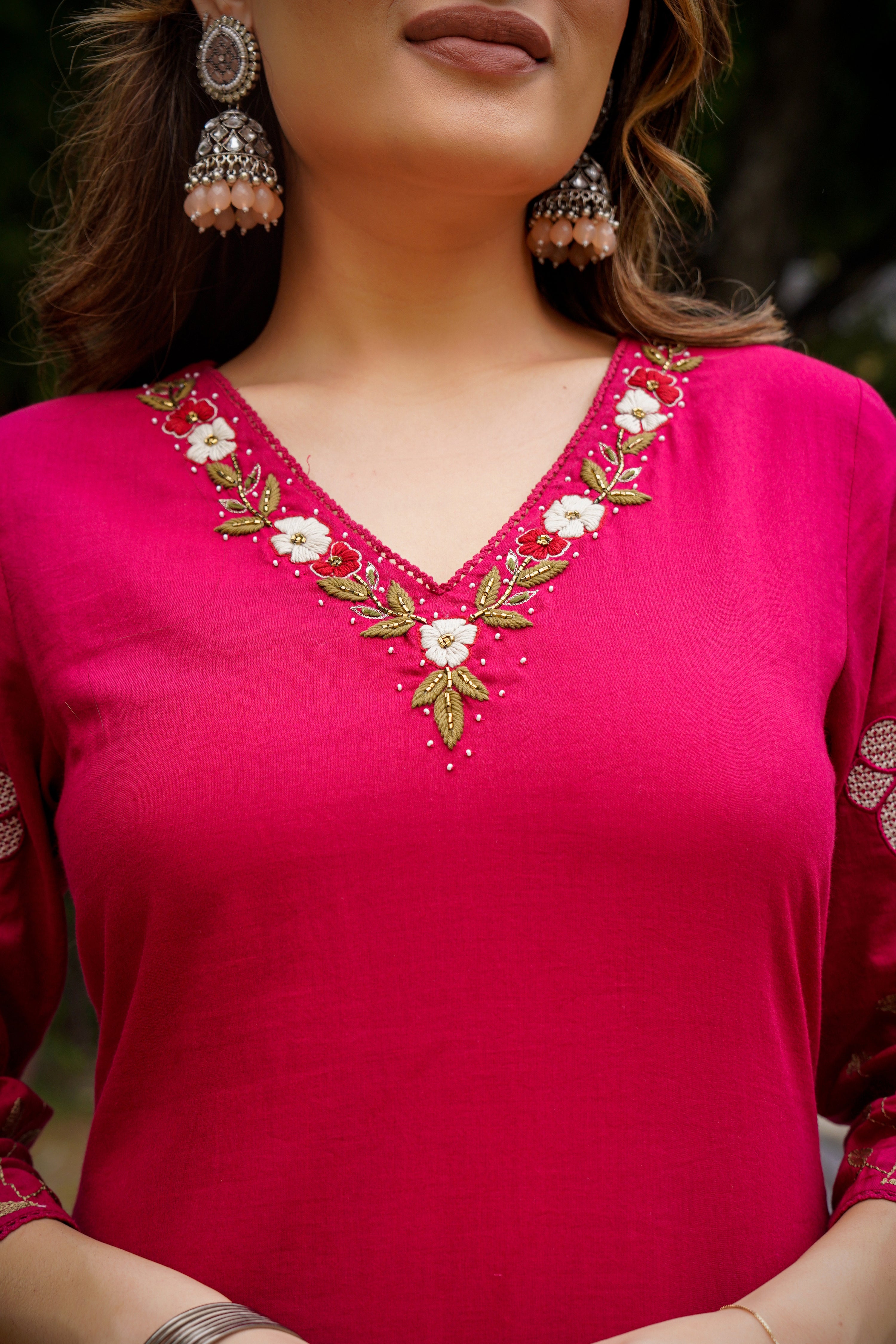 Cherry Garnet Mul Cotton Suit Set