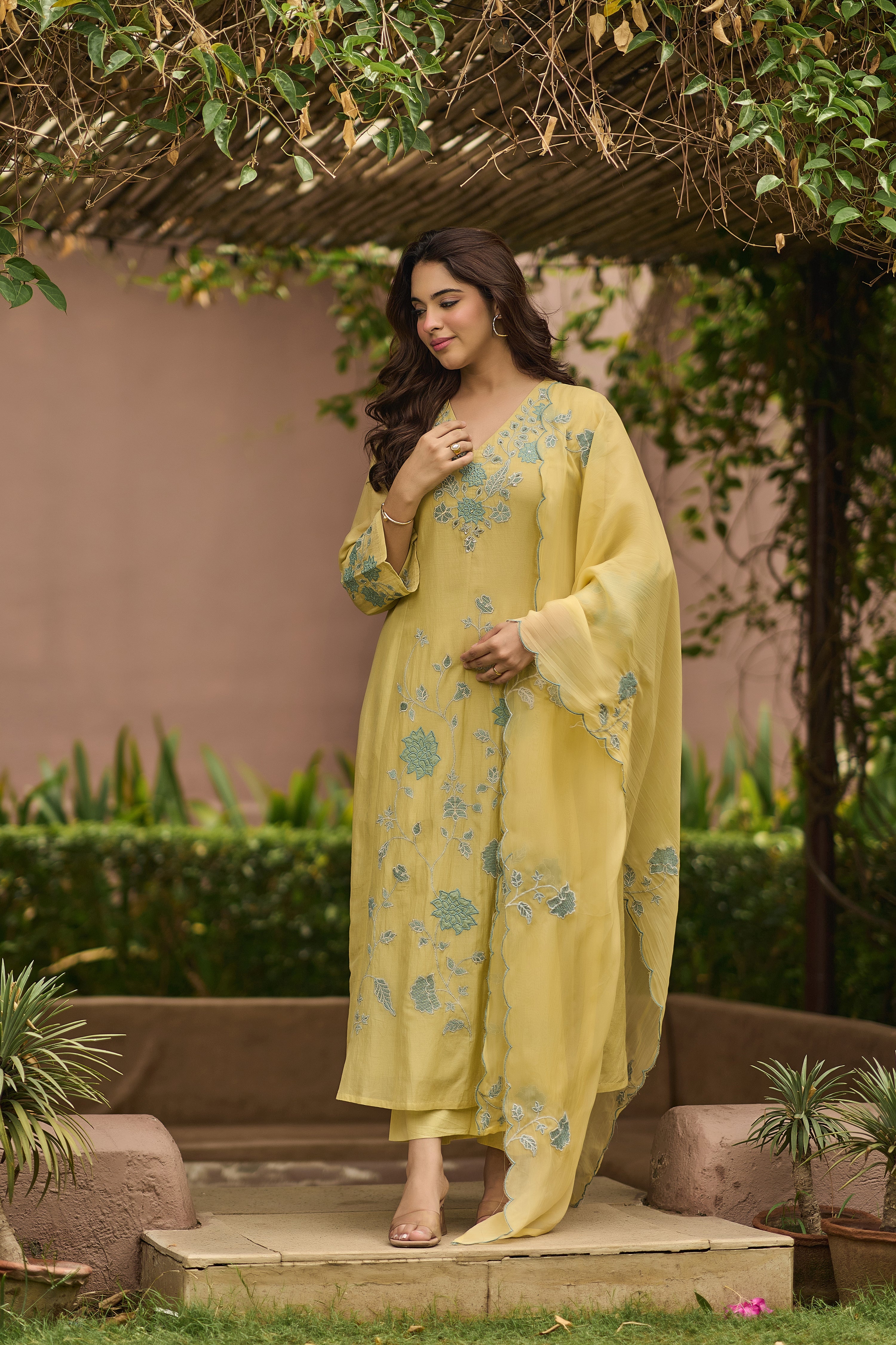 Sunlit Embroidered Suit Set