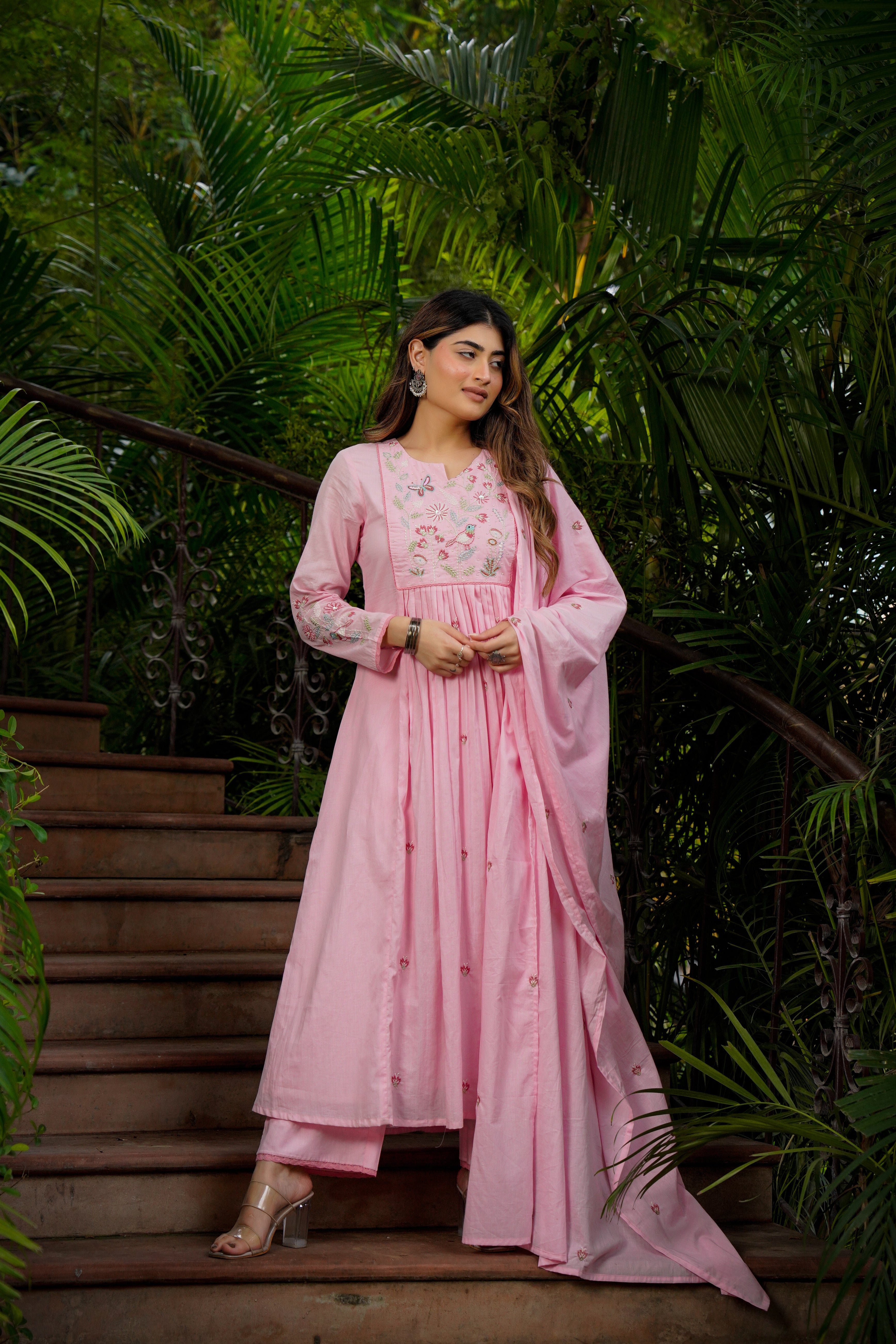 Blossom Pink Flared Suit Set