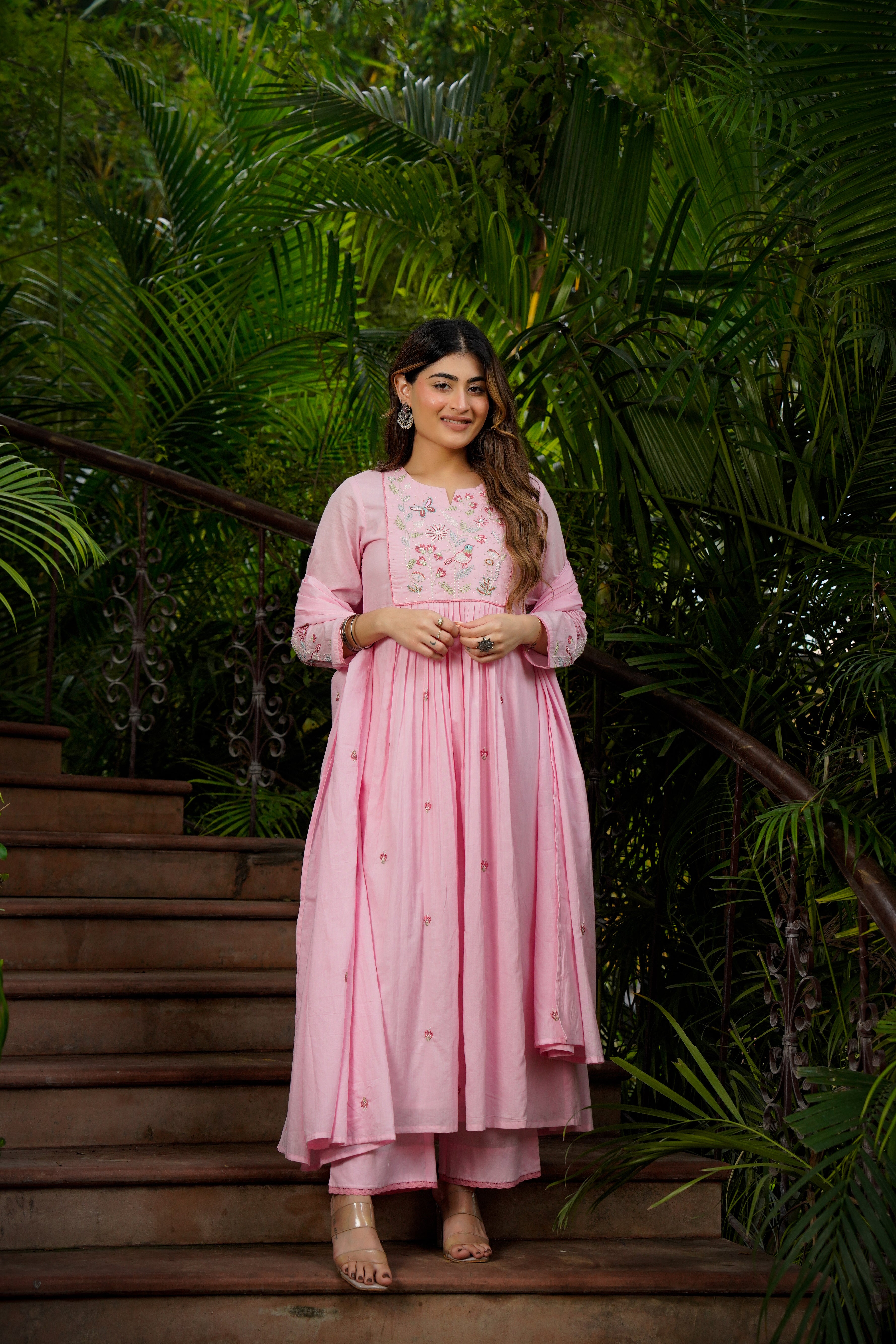 Blossom Pink Flared Suit Set
