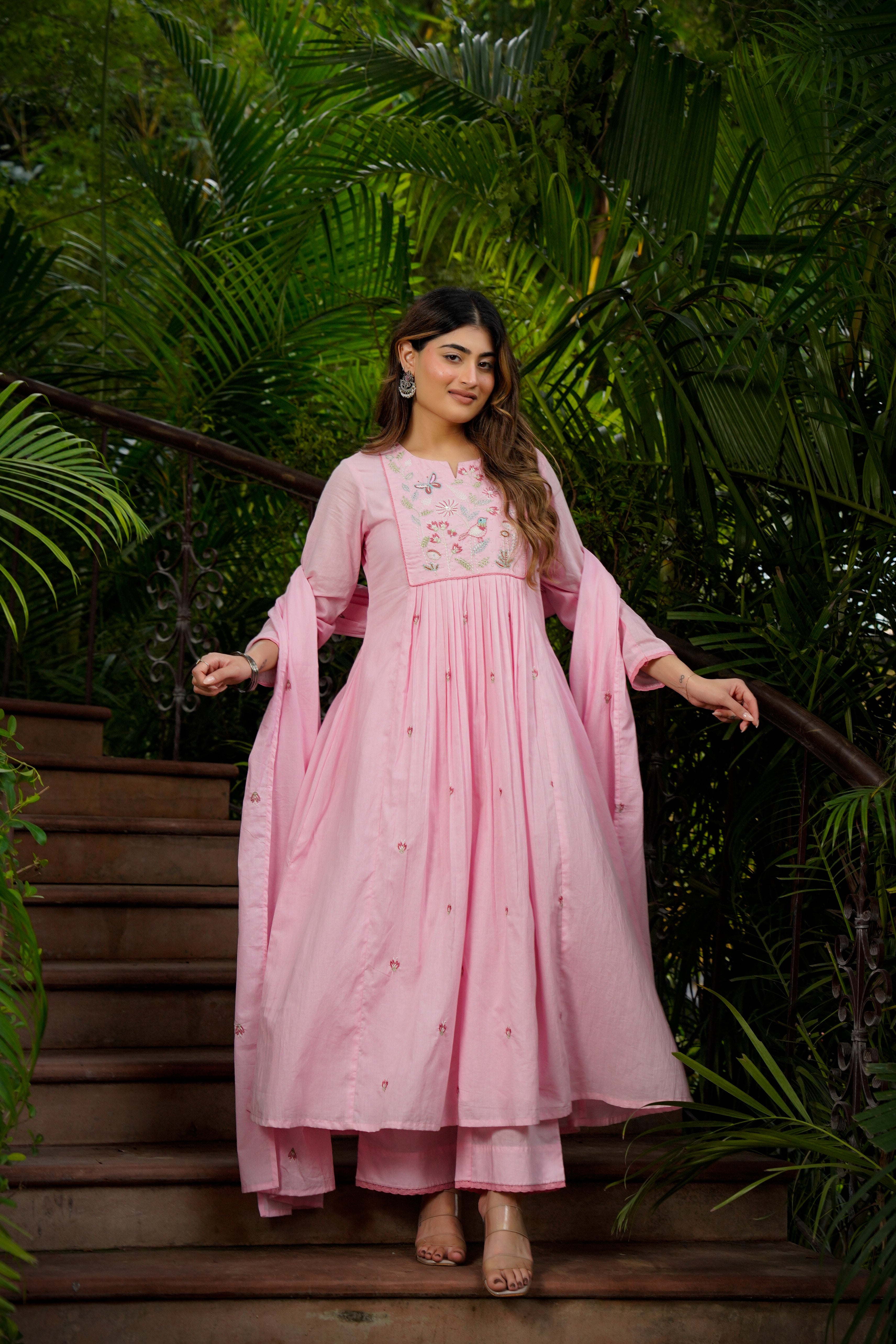 Blossom Pink Flared Suit Set