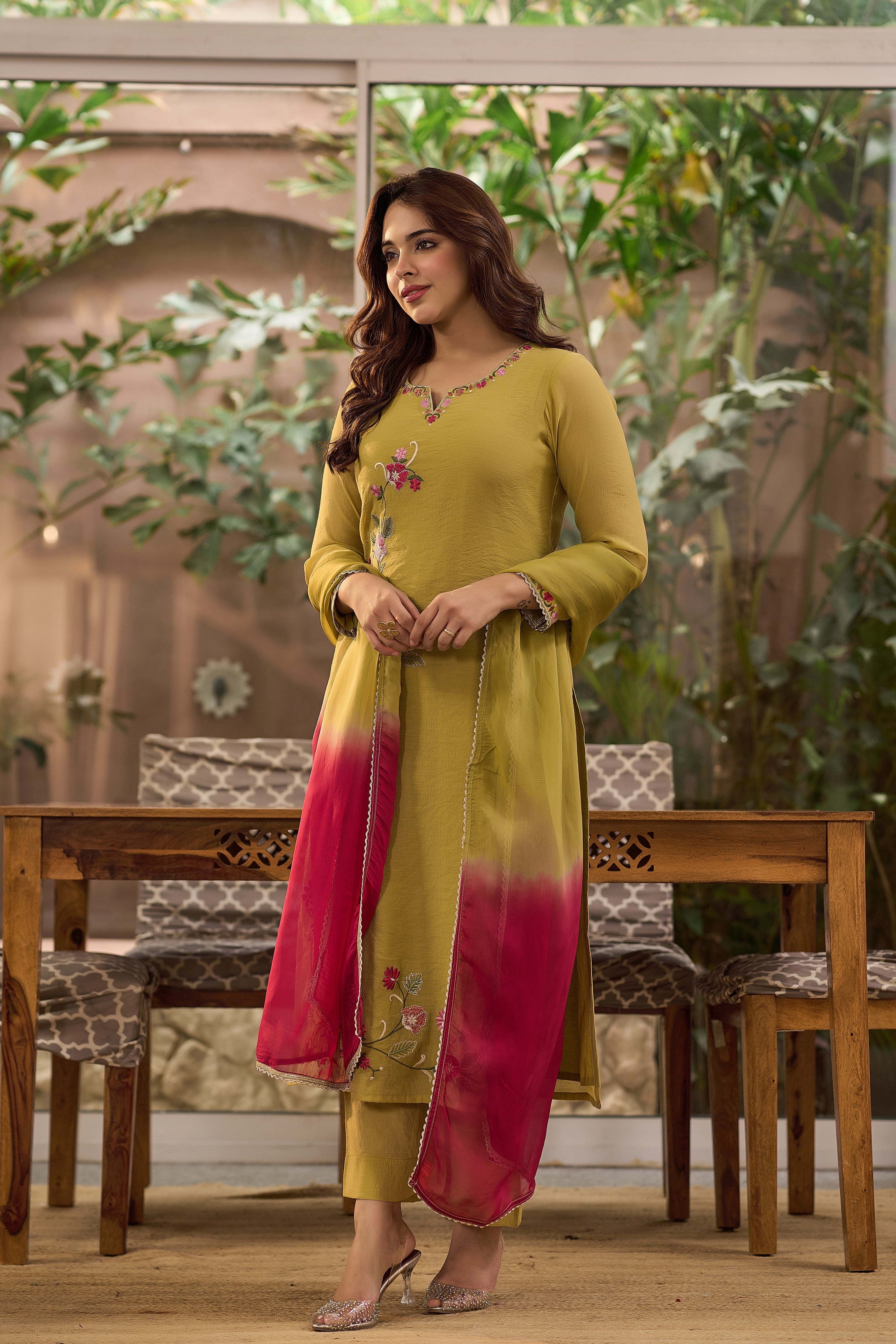 Olive Blossom Suit Set
