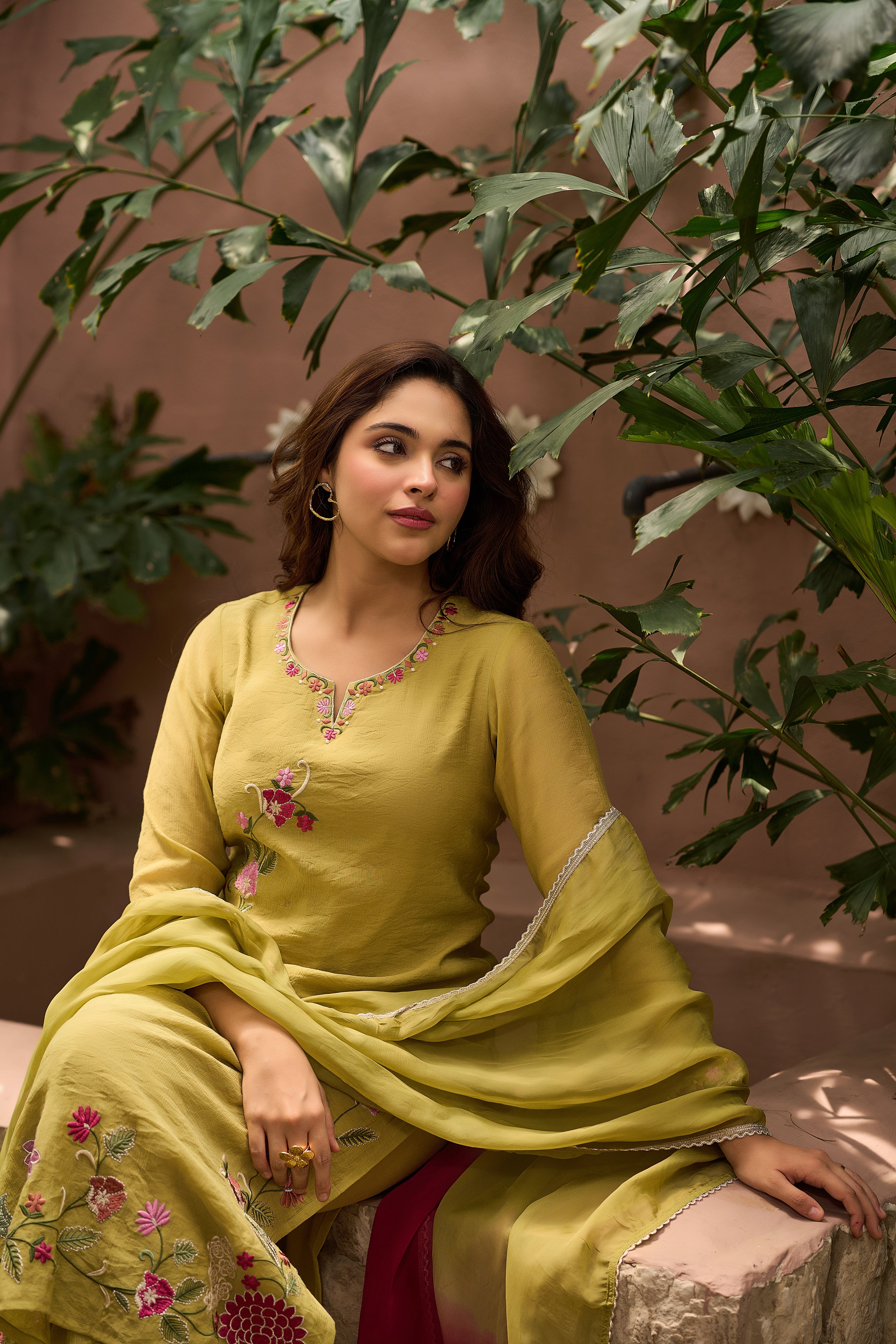 Olive Blossom Suit Set