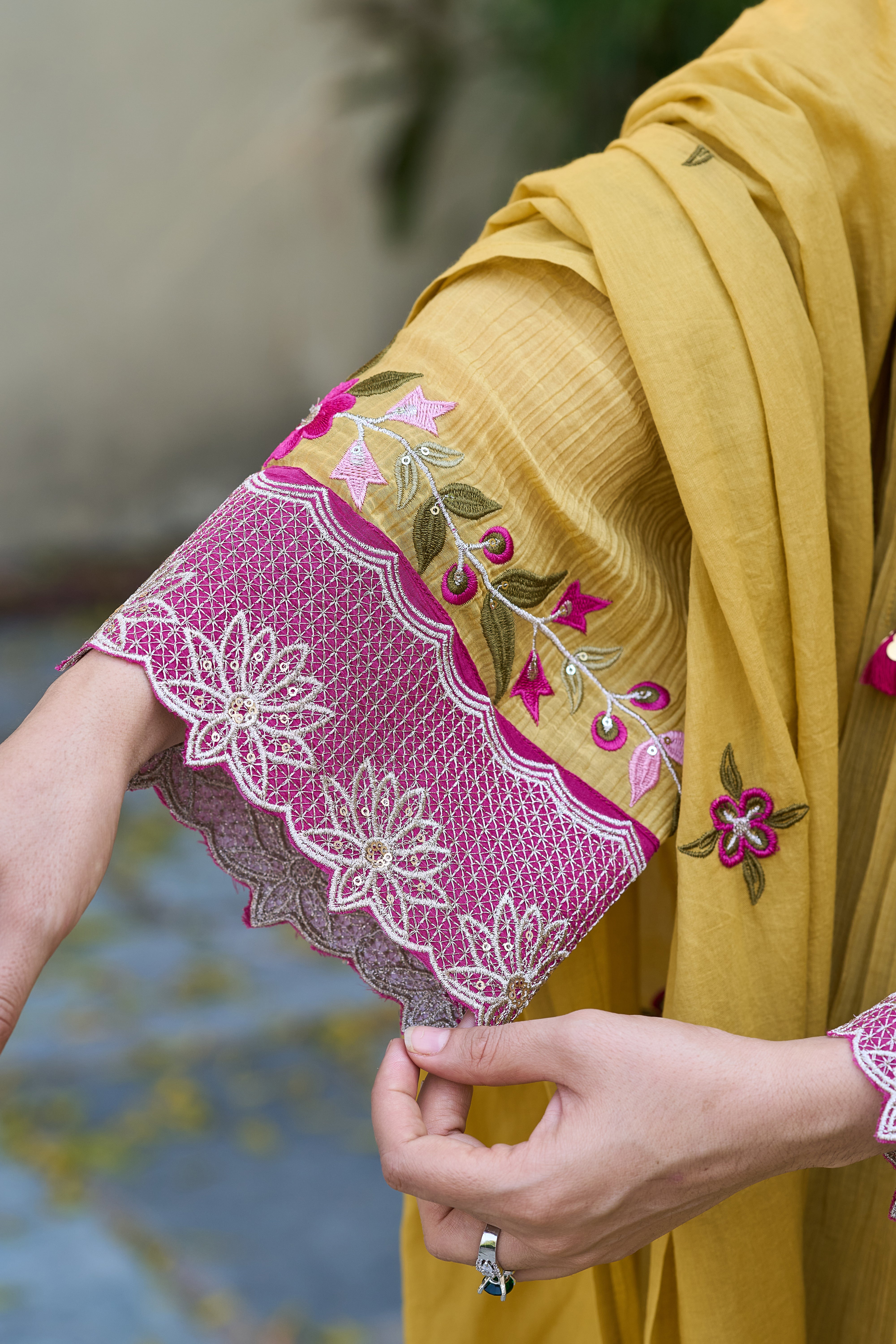 Mustard Bloom Elegance Suit Set
