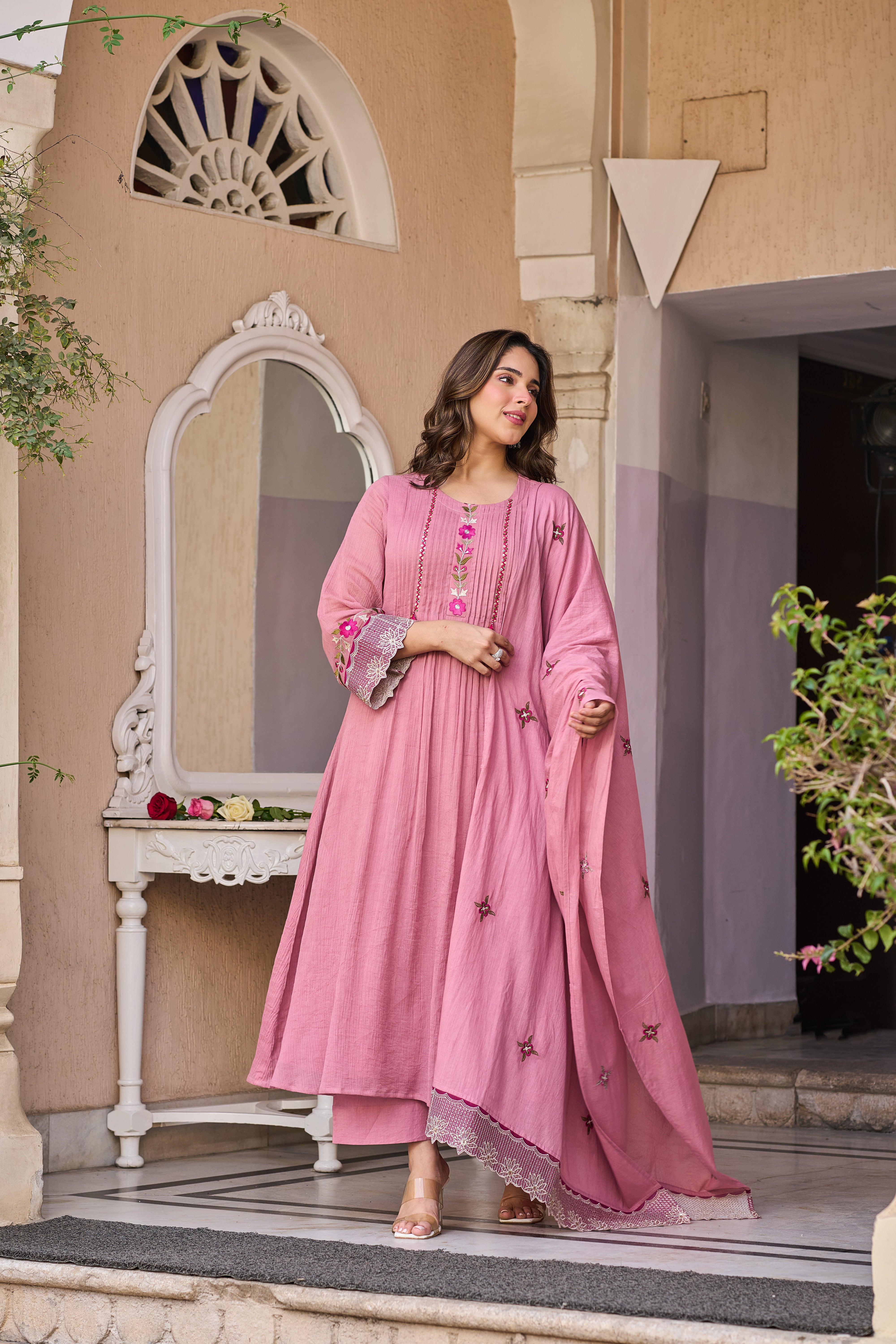 Blush Petal Elegance Suit Set