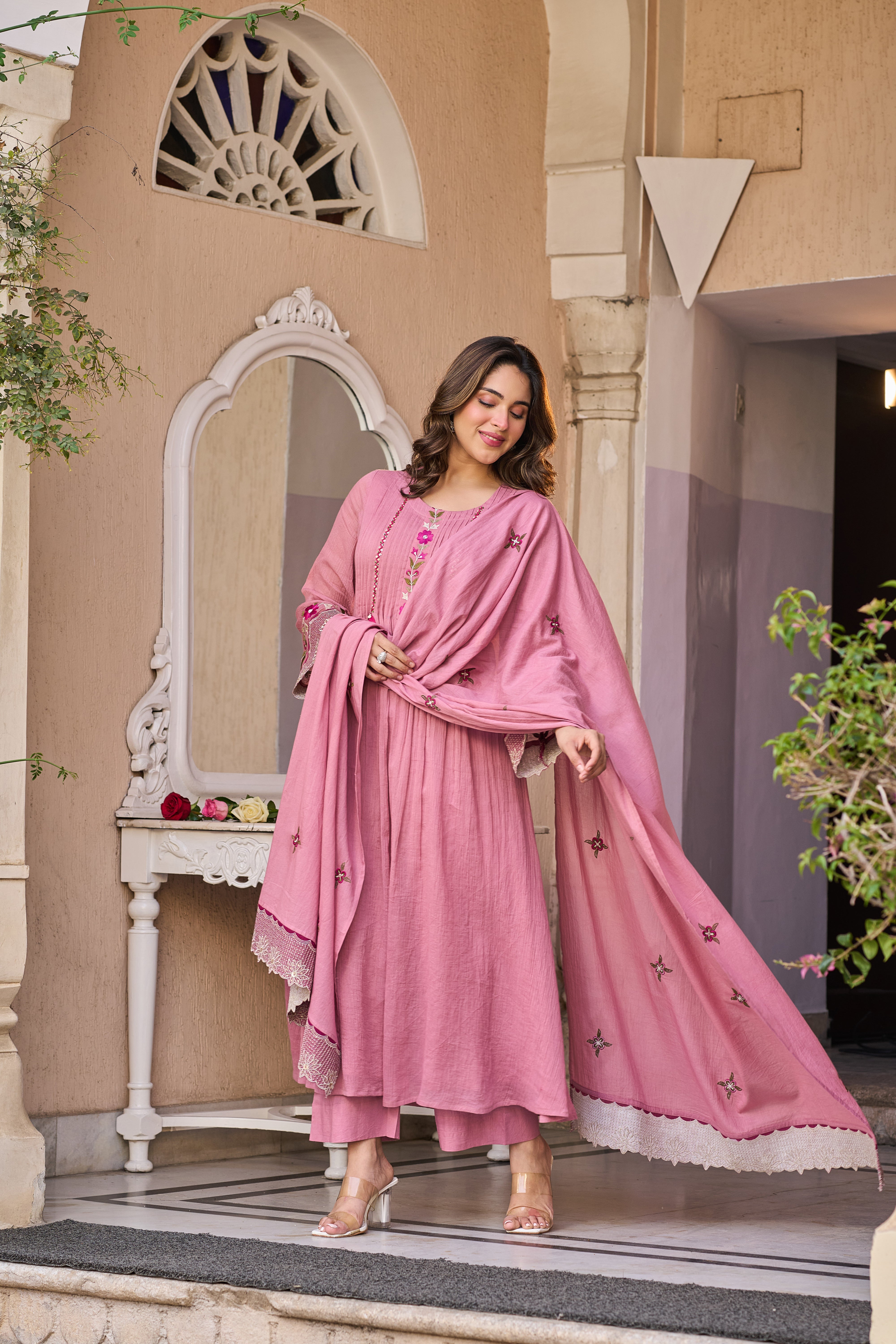 Blush Petal Elegance Suit Set