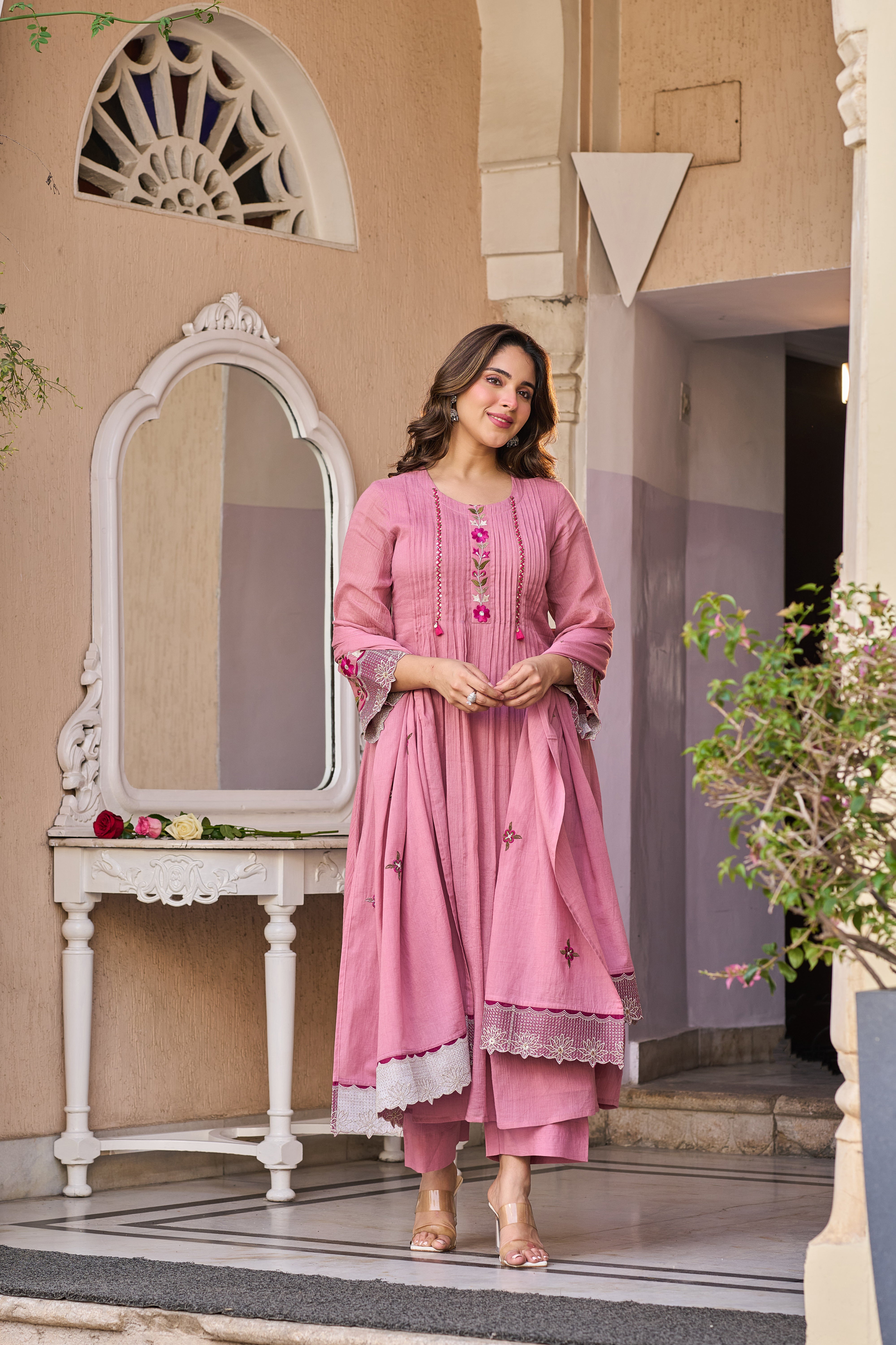 Blush Petal Elegance Suit Set