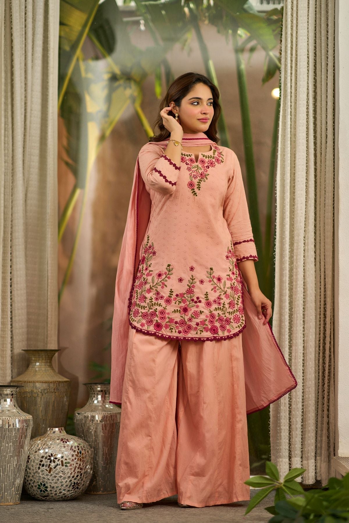 Blush Embroidered Suit Set