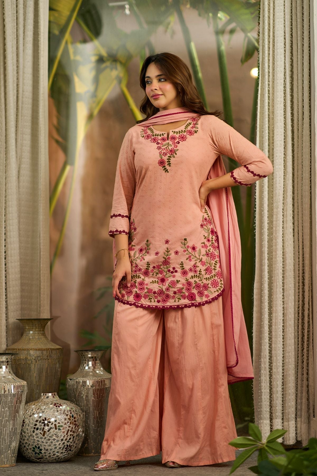 Blush Embroidered Suit Set