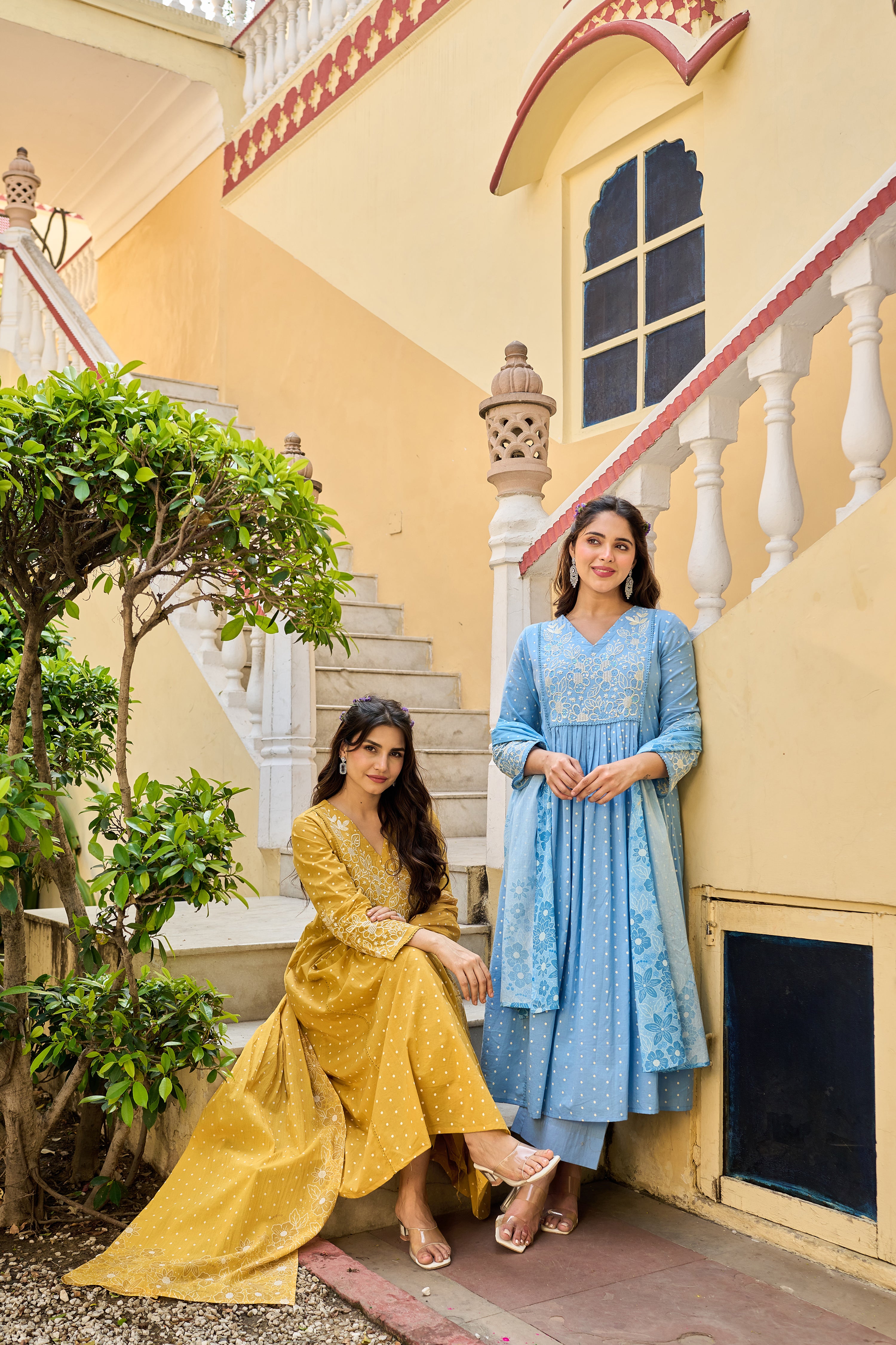 Sunshine Embroidered Mul Cotton Suit Set