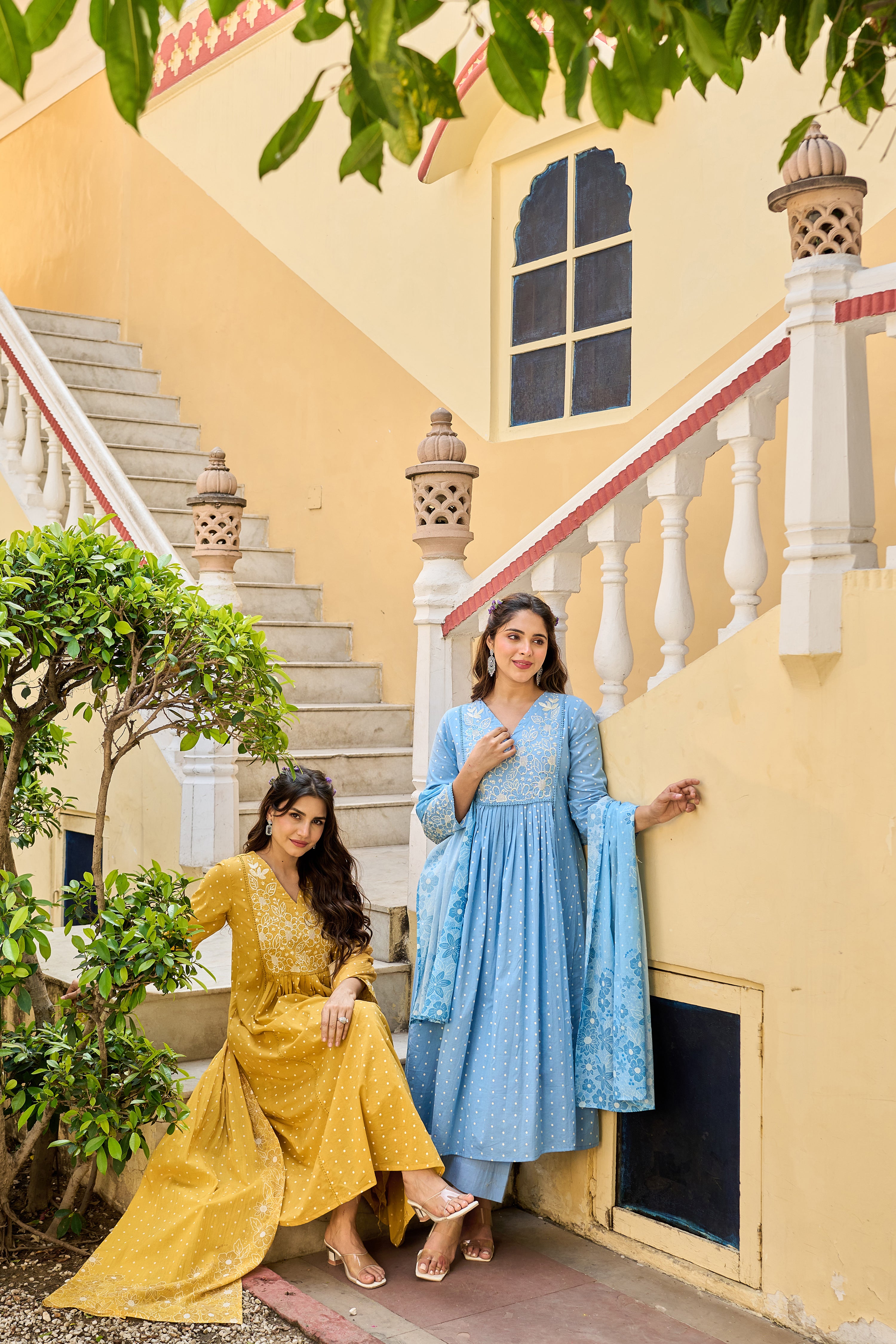 Sunshine Embroidered Mul Cotton Suit Set