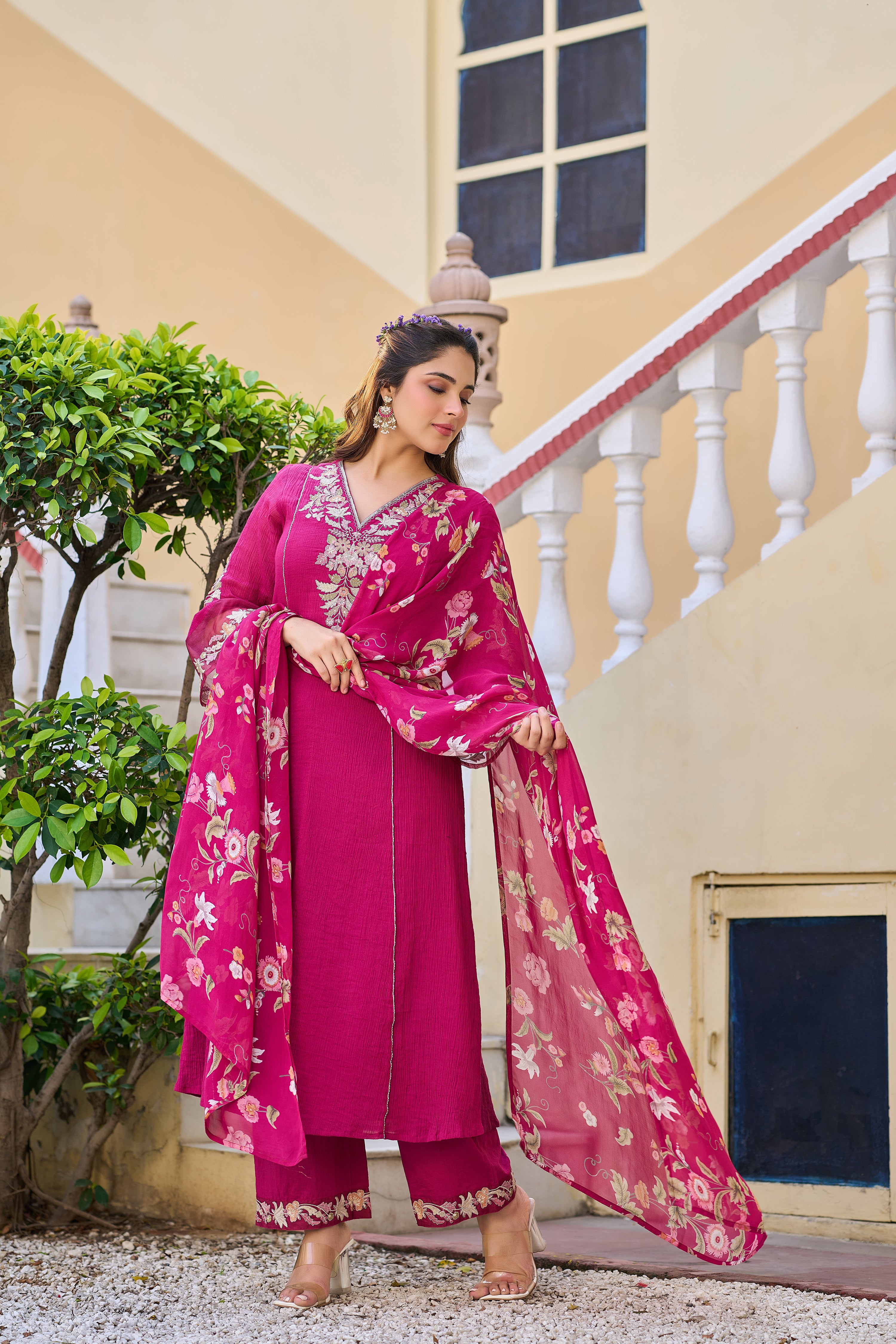 Rose Radiance Ensemble Suit Set