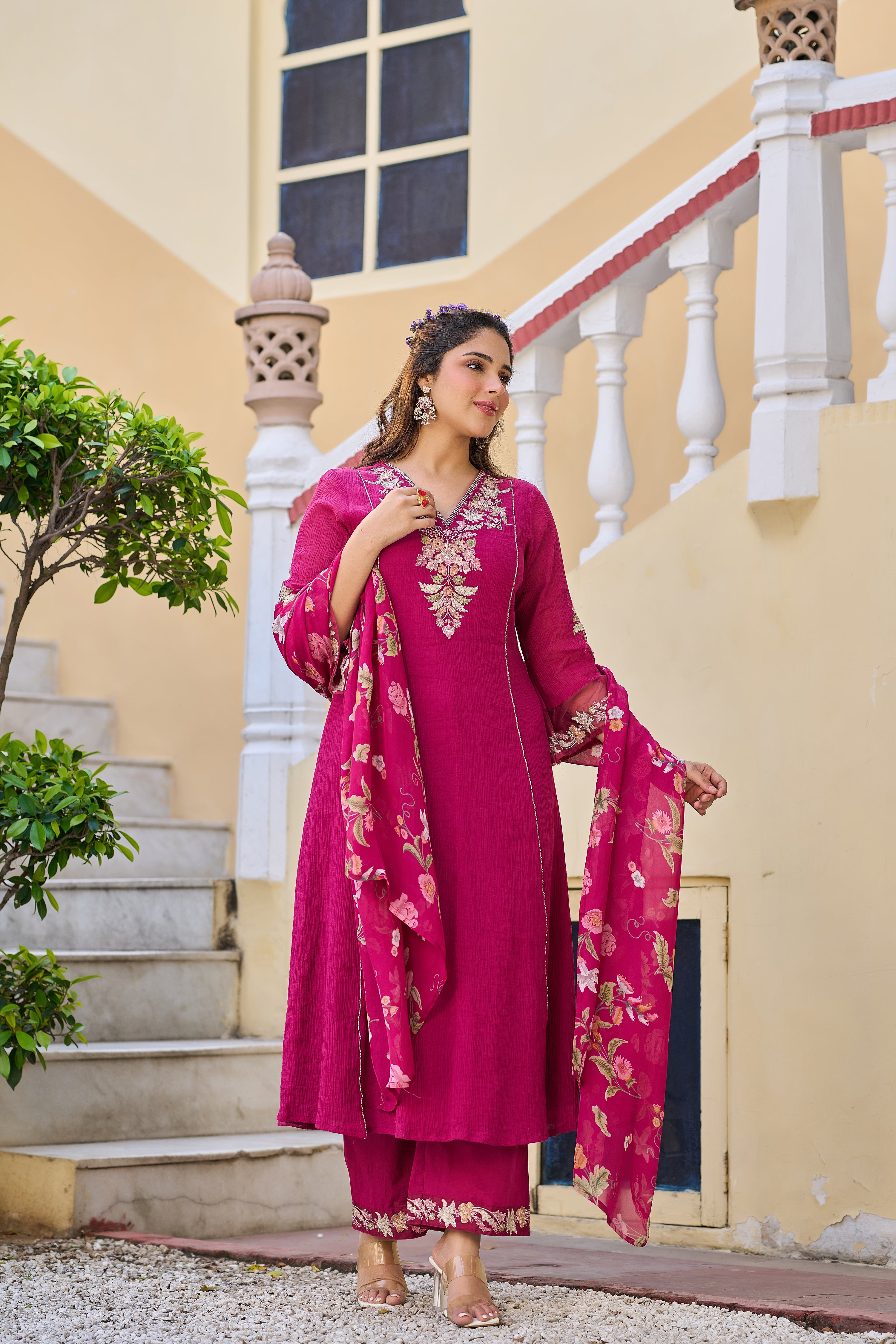 Rose Radiance Ensemble Suit Set