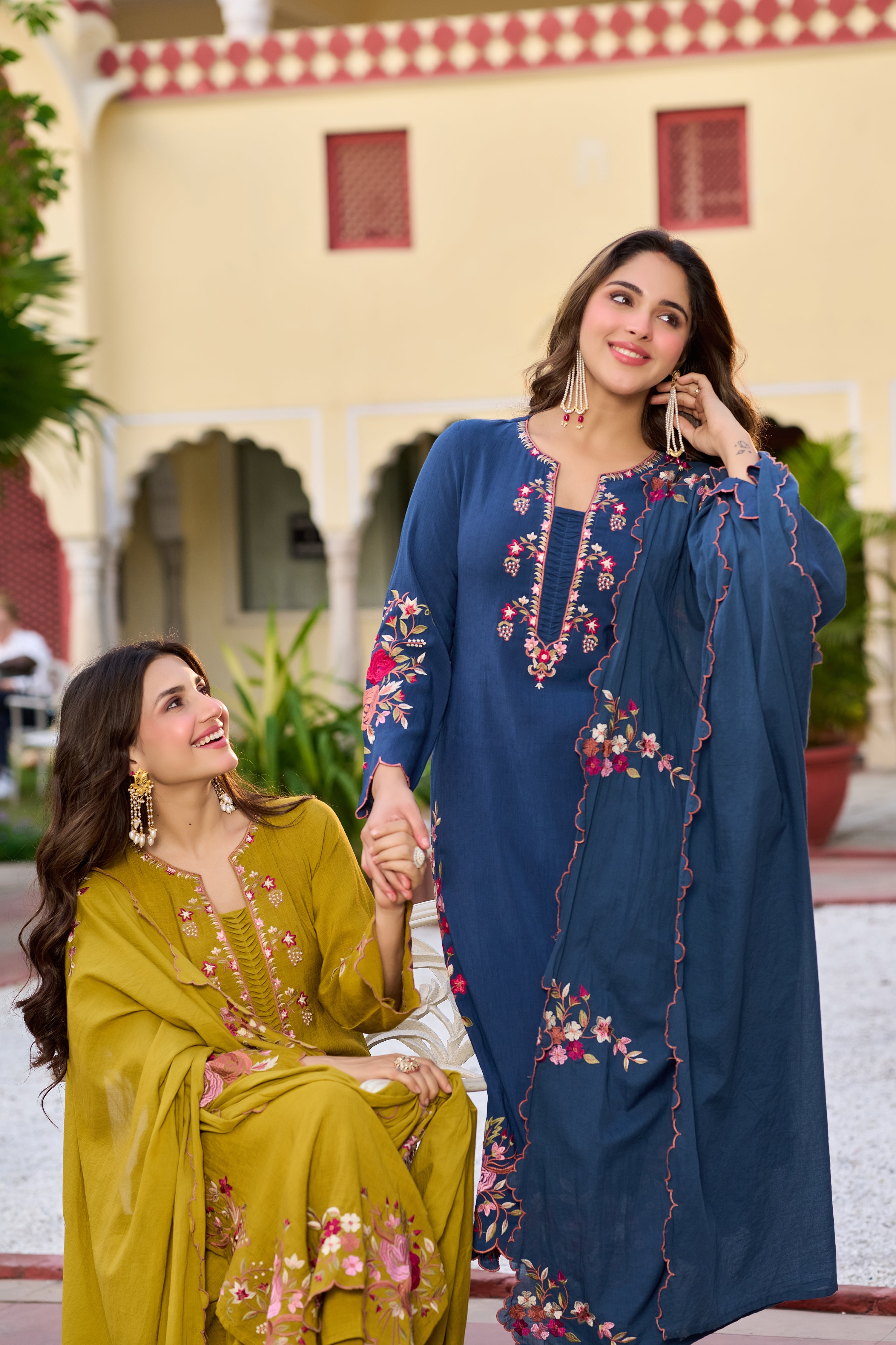 Royal Indigo Blossom Suit Set