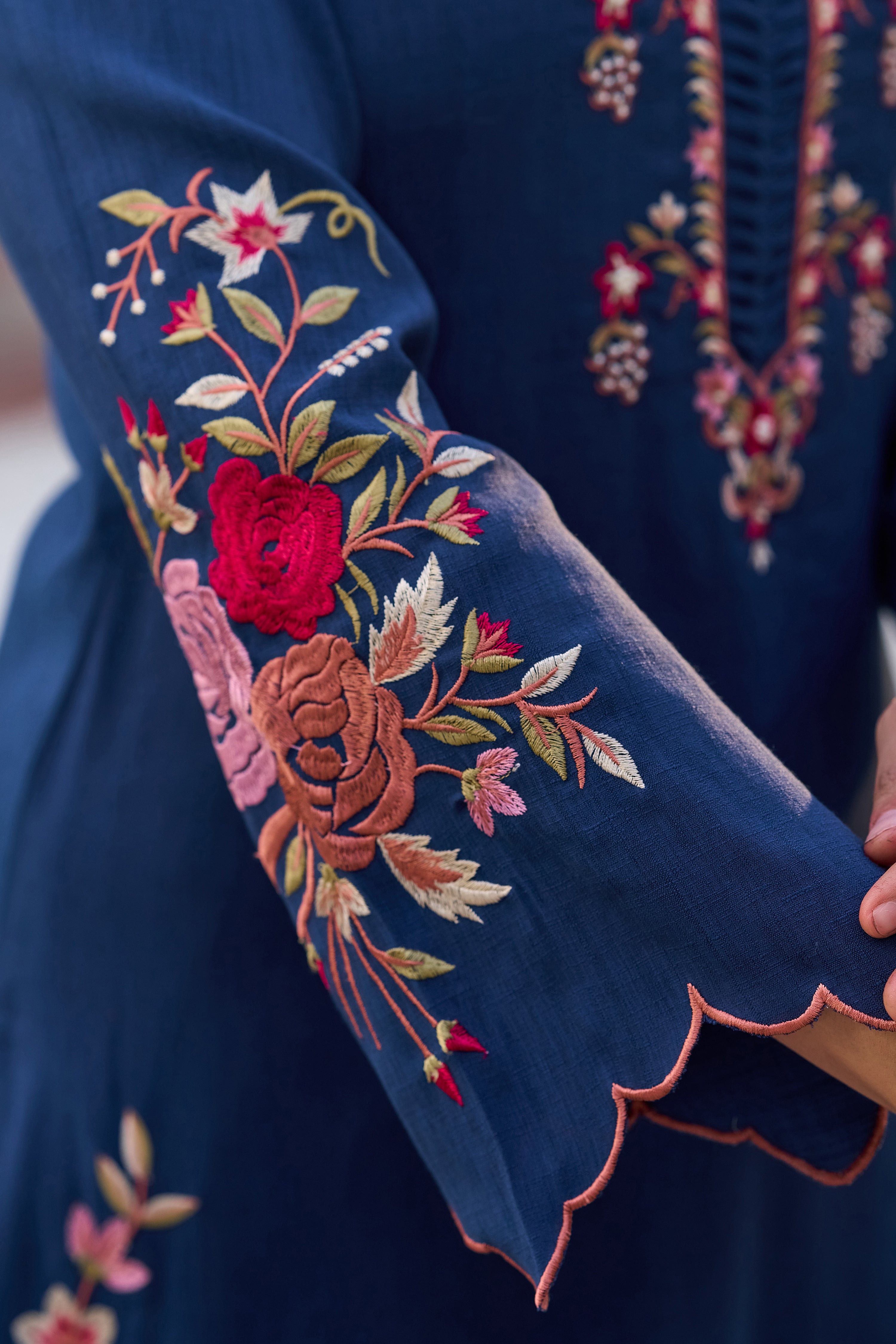 Royal Indigo Blossom Suit Set