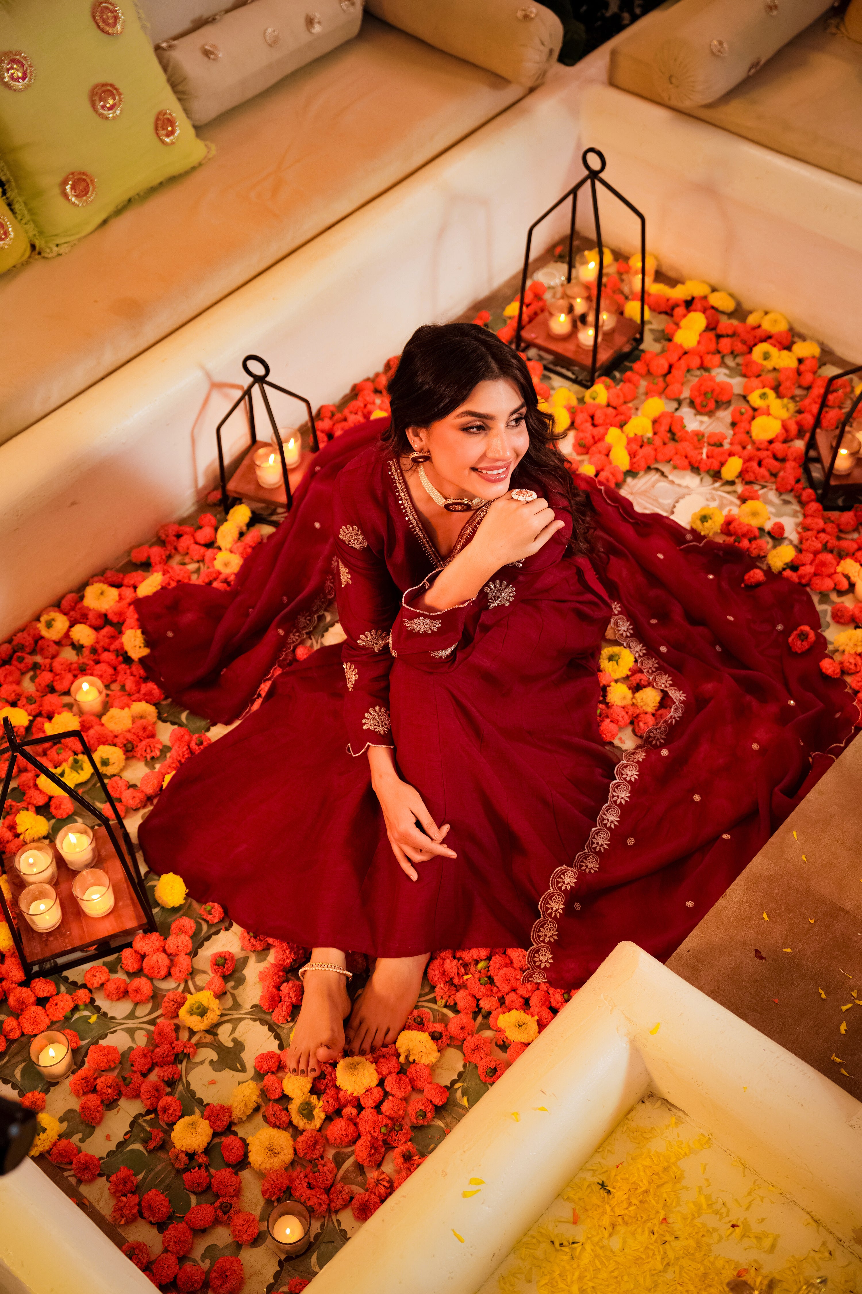 Crimson Royale Satori Silk Suit Set