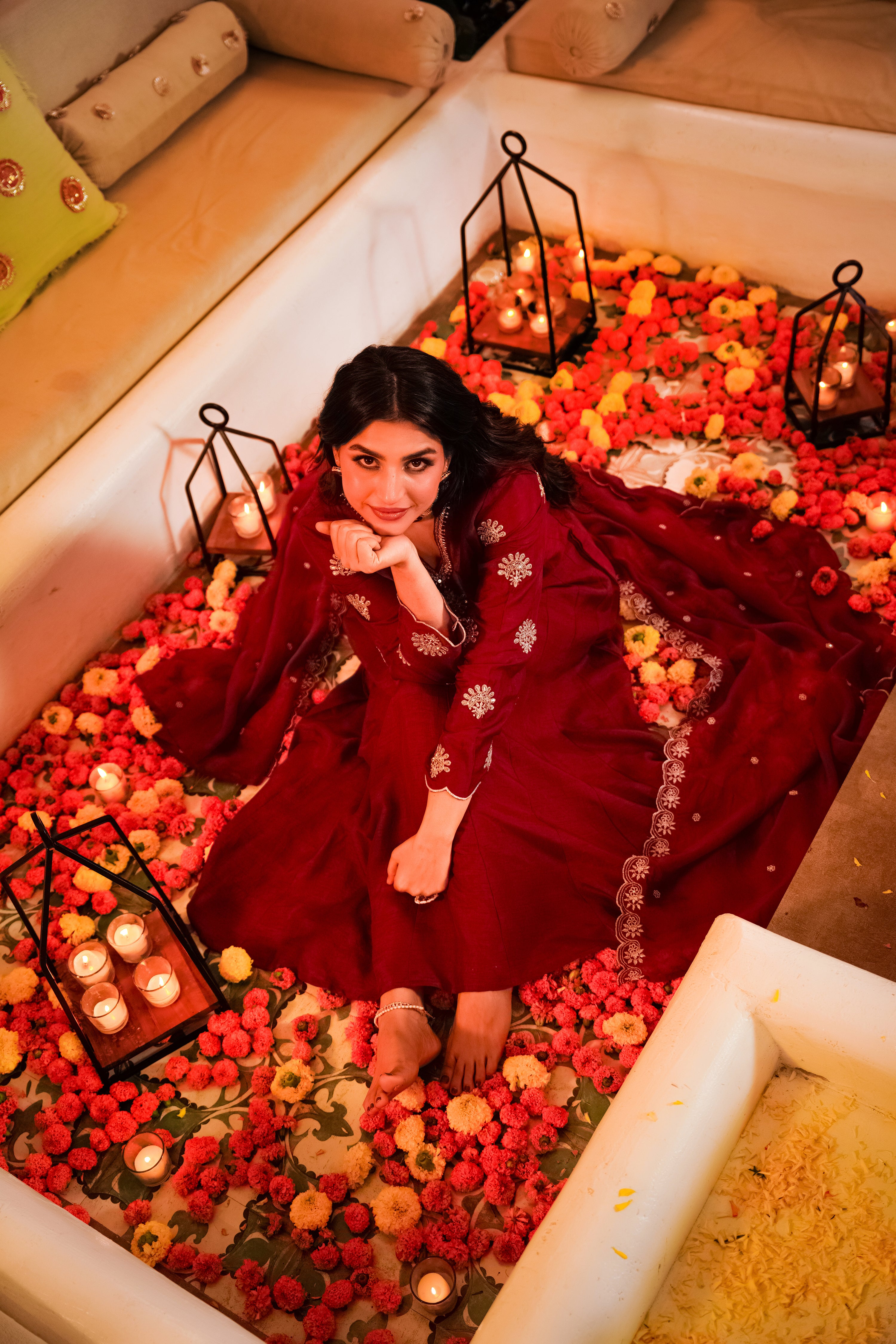 Crimson Royale Satori Silk Suit Set