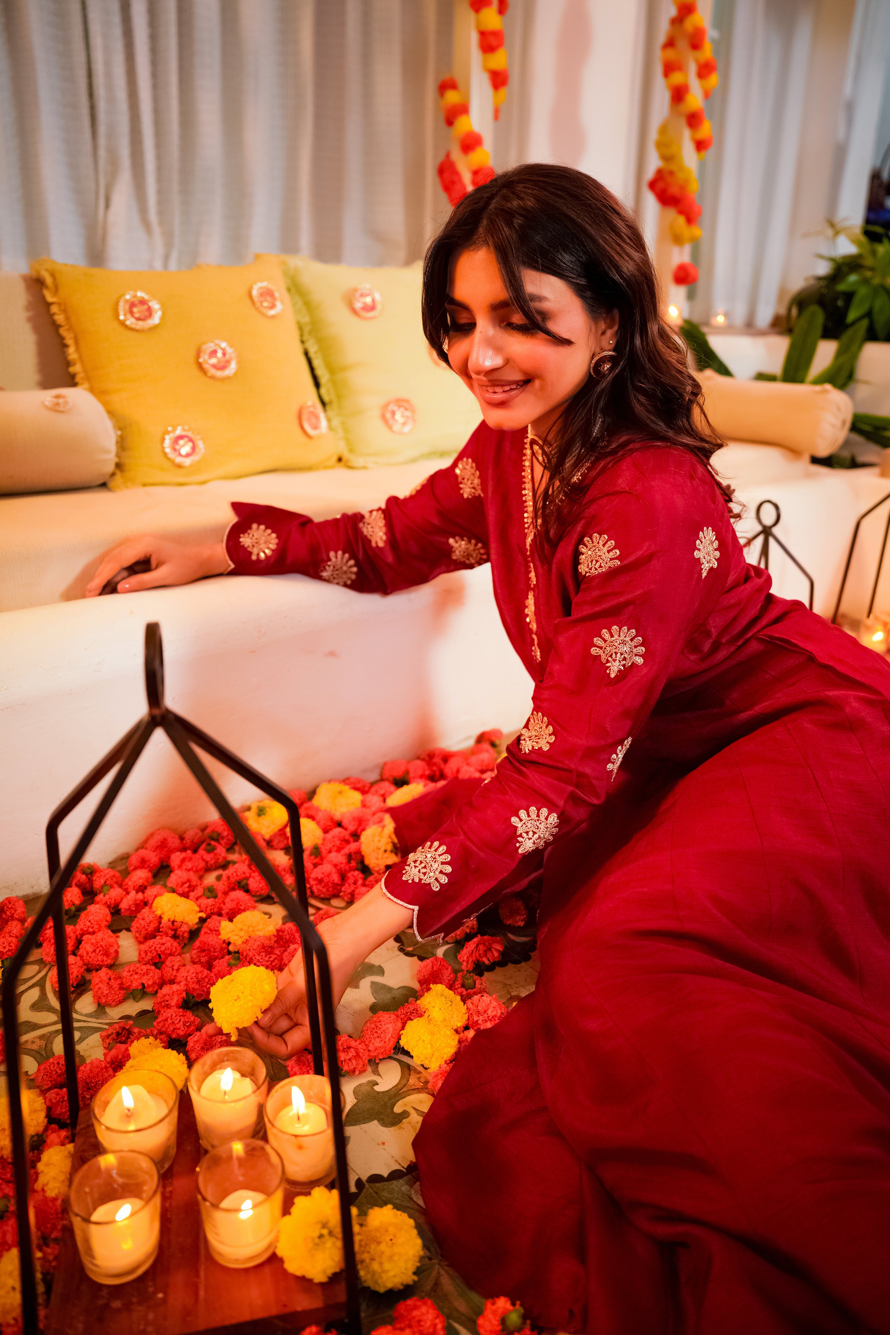 Crimson Royale Satori Silk Suit Set