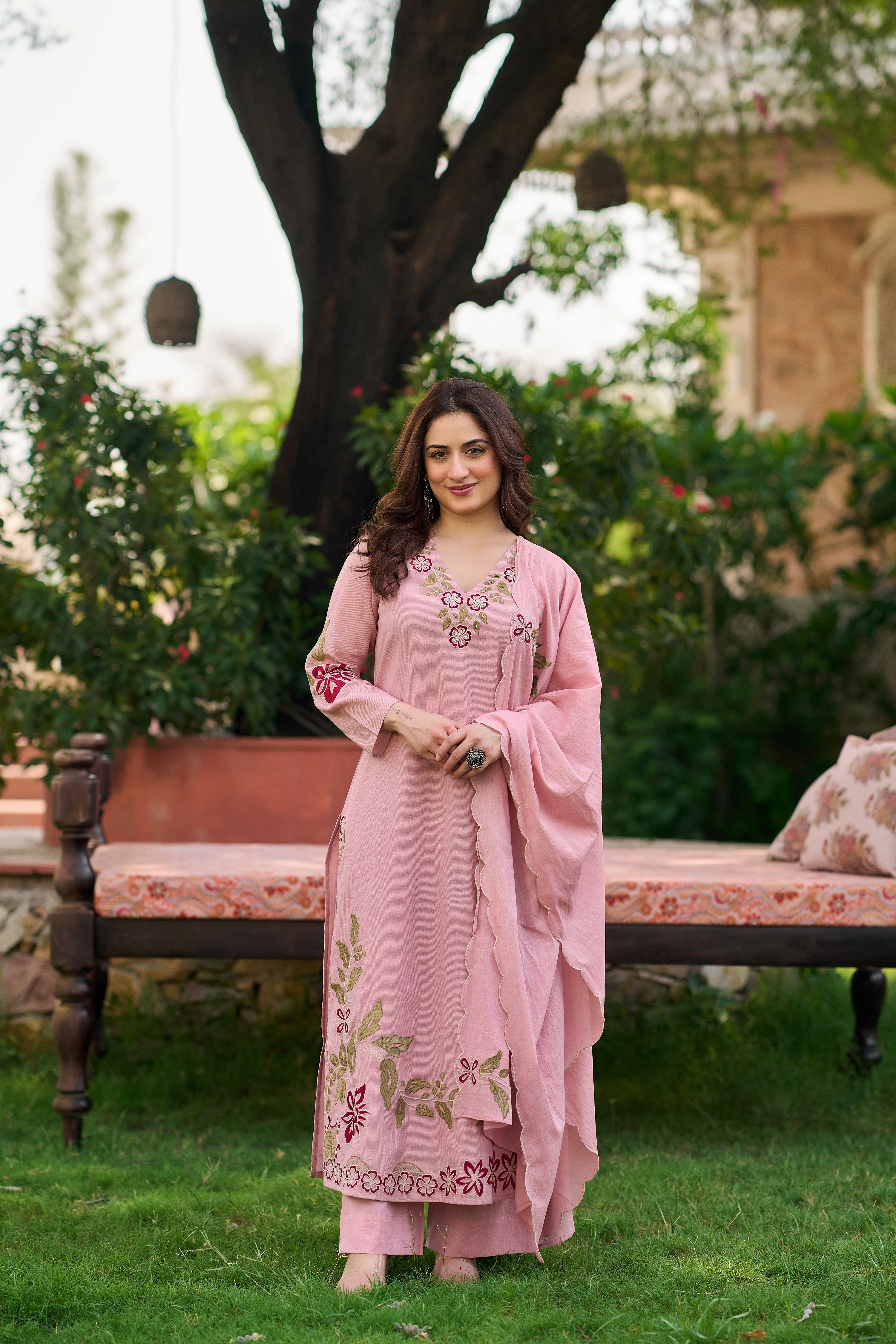 Blooming Blush Embroidered Set