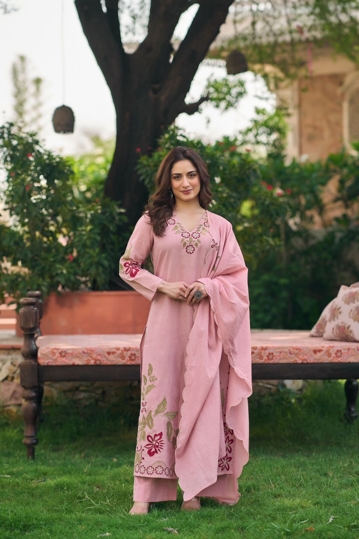 Blooming Blush Embroidered Set