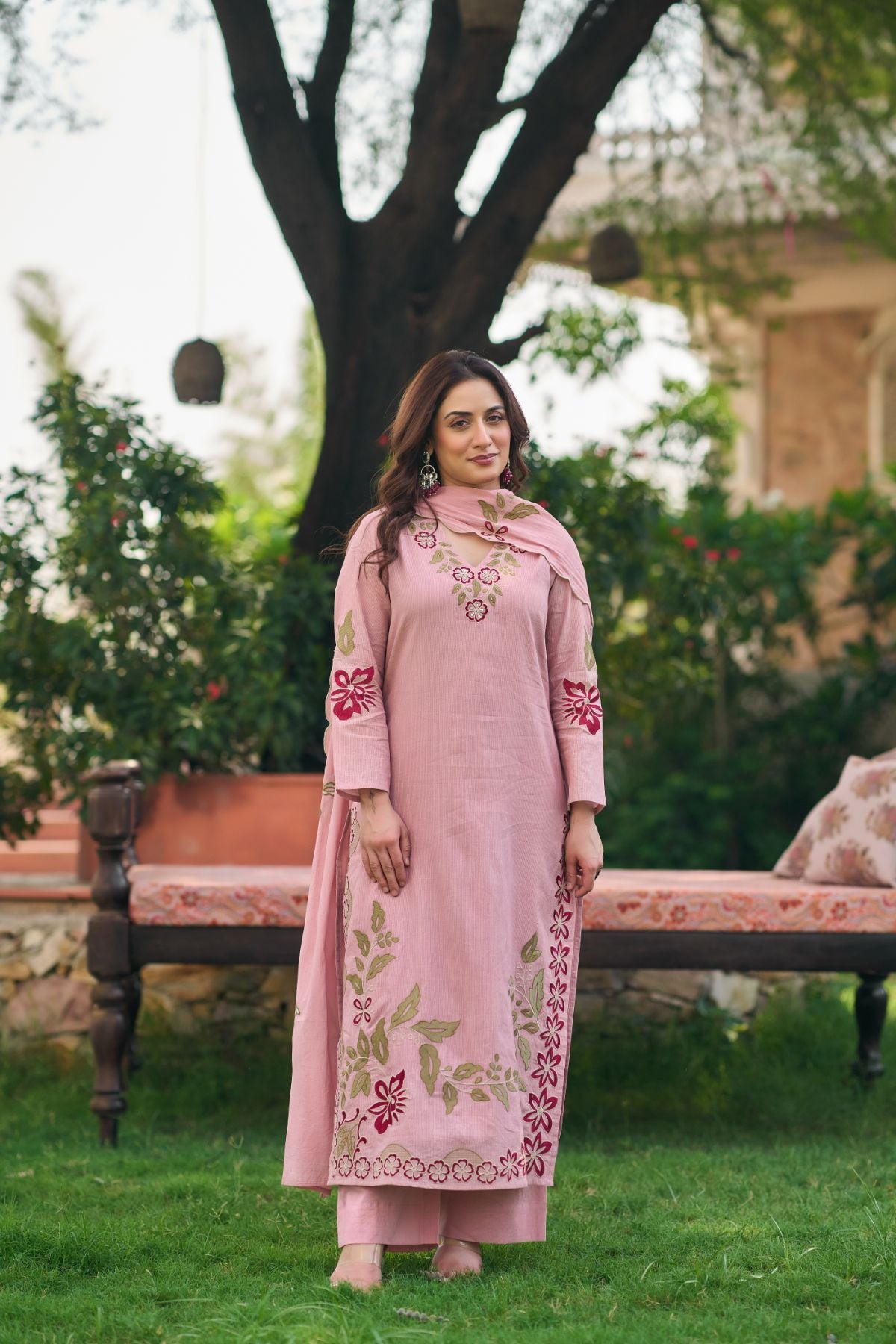 Blooming Blush Embroidered Kurta Set
